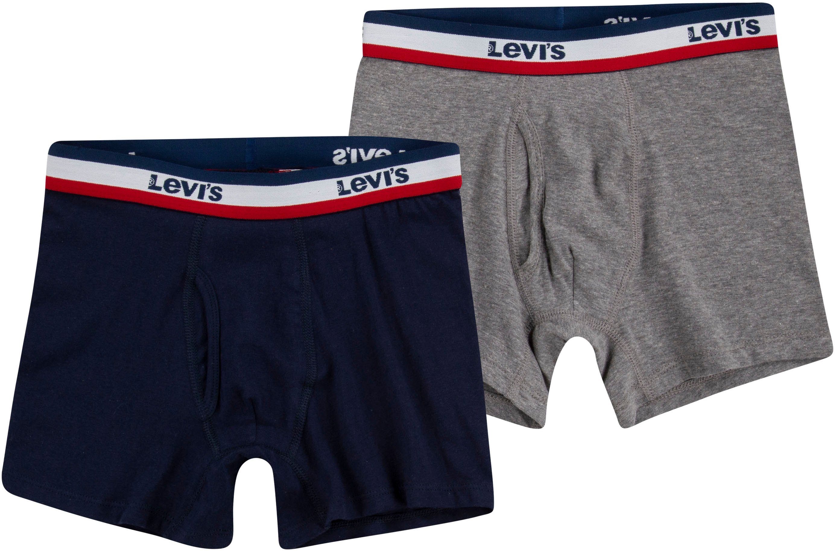 Boxershorts blau, Levi's® BOXER (2-St) Kids grau BFIEF LOGO BOYS for SPORTSWEAR