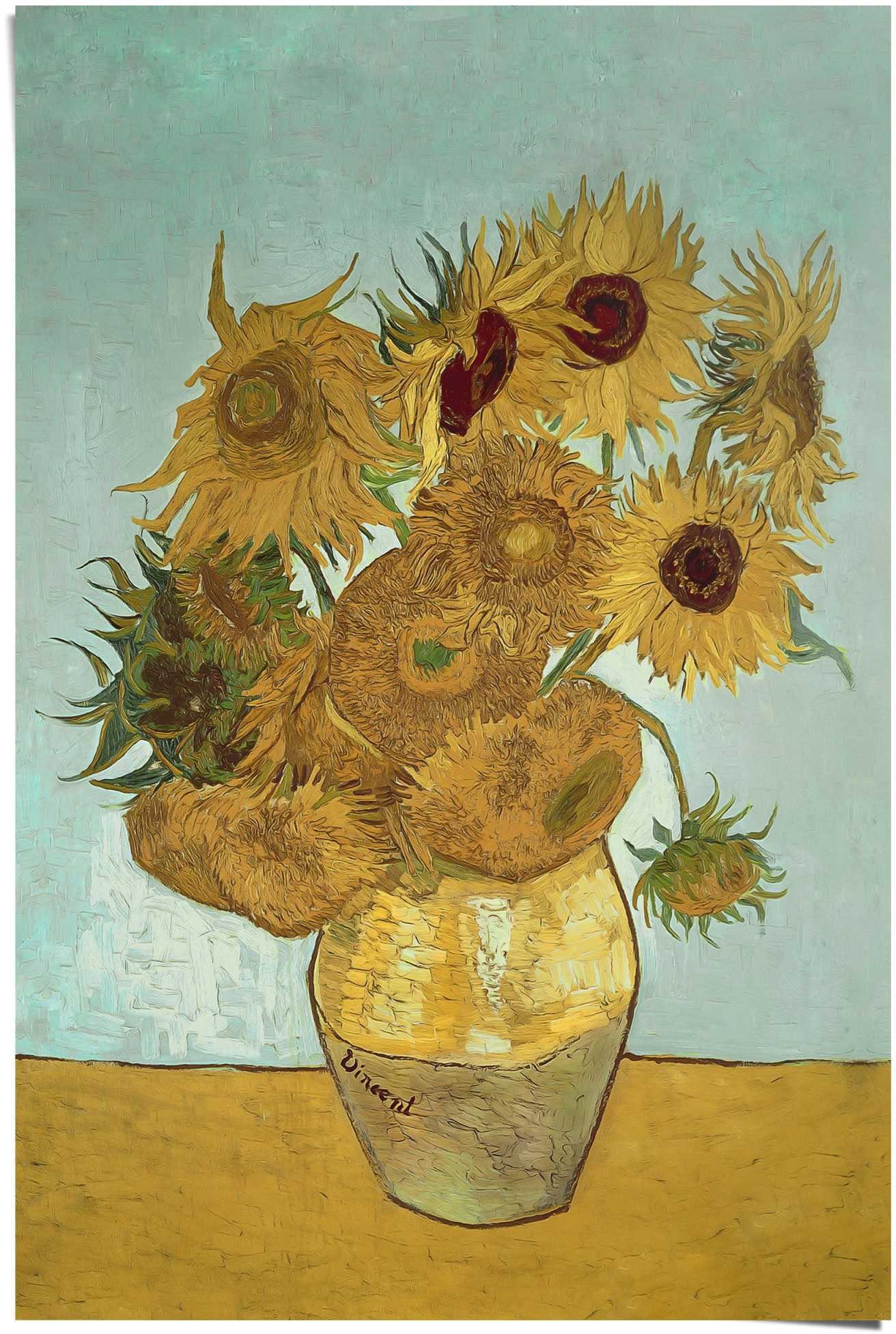 - Gemälde, van St) Berühmtes Blüte Sonnenblumen Gogh Pflanze - Reinders! Poster (1 Vincent -