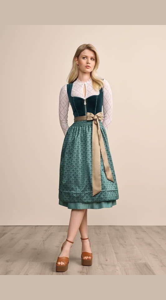 Krüger Dirndl Dirndl Fadia (70cm) petrol günstig online kaufen
