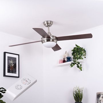 etc-shop Deckenventilator, Deckenventilator mit Beleuchtung und Fernbedienung leise 132cm