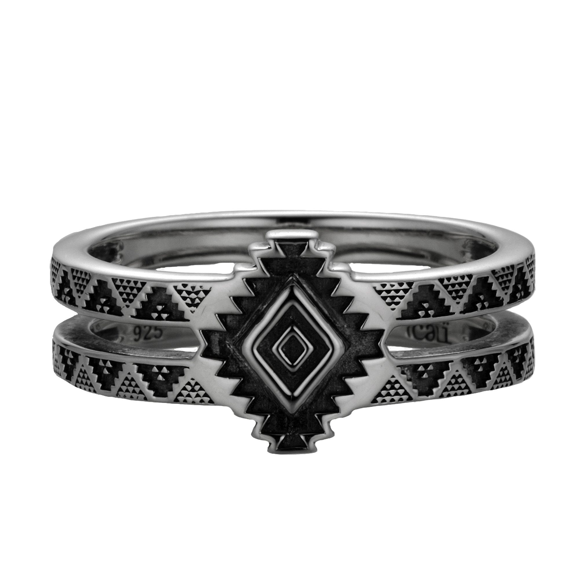 CAÏ Fingerring 925/- Sterling Silber oxidiert Amerika