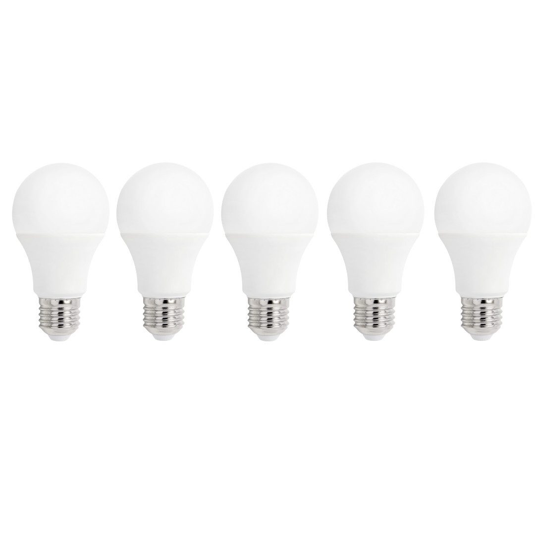 Spectrum LED-Leuchtmittel 1/5/10er Set E27 Glühbirne 3000K bis 6400K - 4,9W bis 15W wählbar, E27, 5 St., E27, 270° Abstrahlwinkel, nicht dimmbar
