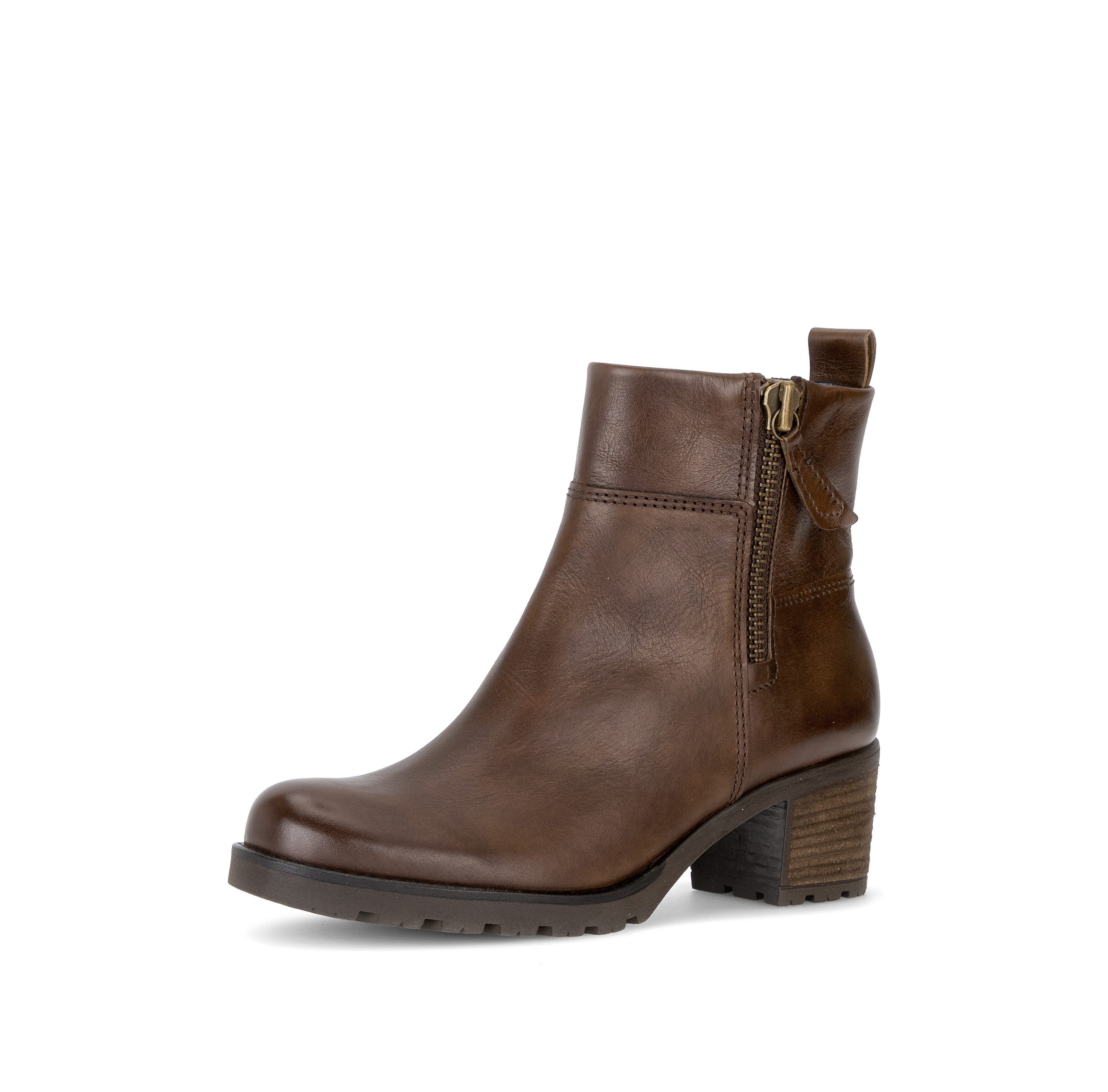 Gabor Stiefelette Blockabsatz, Boots mit Zierreißverschluss, normale Weite