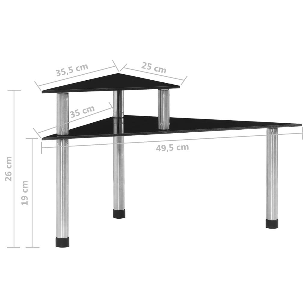 vidaXL Hartglas cm Schwarz 49,5x35x26 Küchenregal Gewürzregal