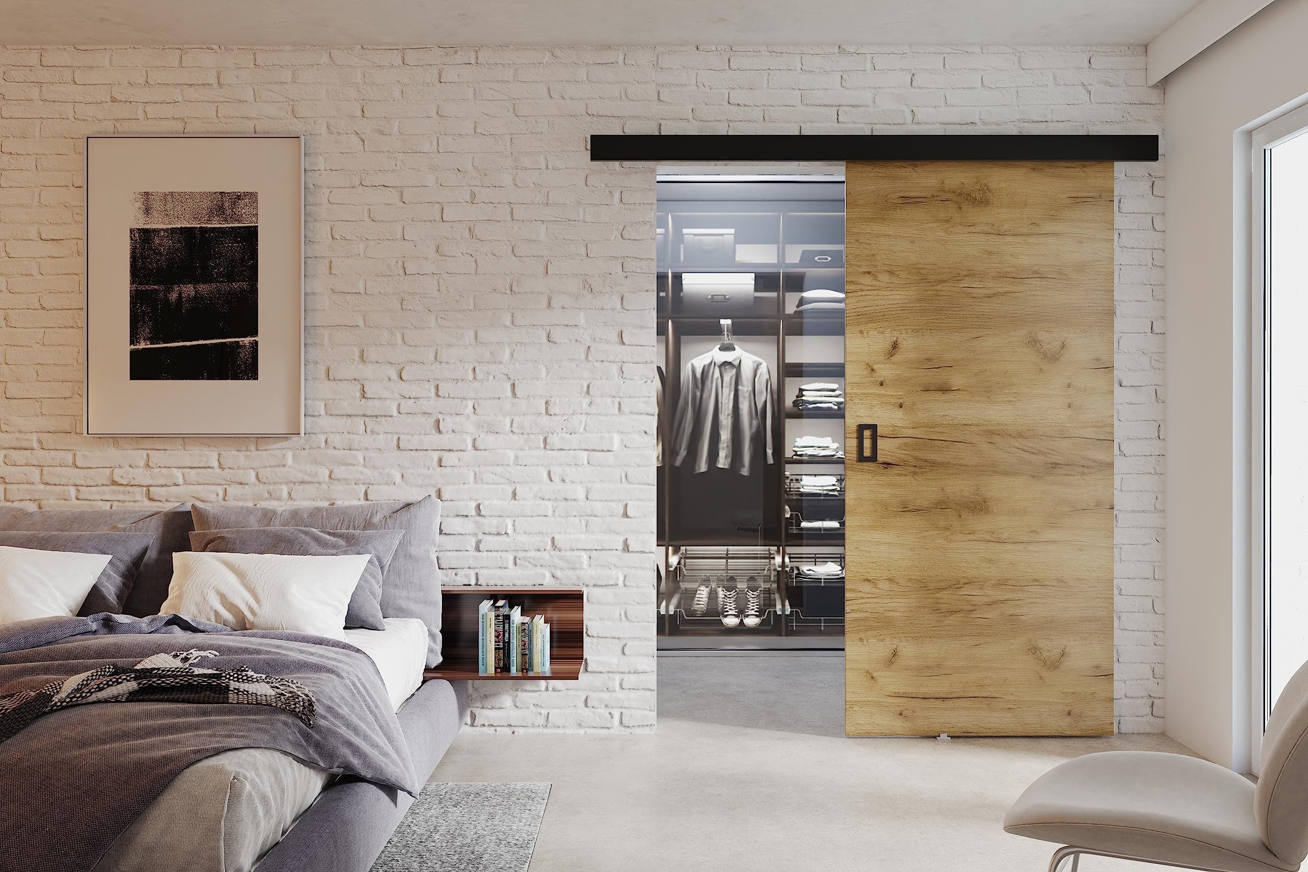 KIER FURNITURE Schiebetür WERDI - Moderne Türen - Wandschiebetür - Universal Links und Rechts