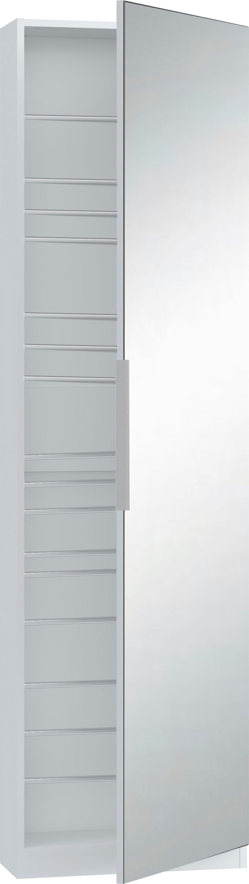 FORTE Schuhschrank Calma Schuhschrank, Spiegeltüre, 12 Paar Schuhe, Türanschlag wählbar (B/H/T : 50/179,7/20 cm) Schuhschrank mit Spiegeltüre, 180cm hoch, 12 Paar Schuhe