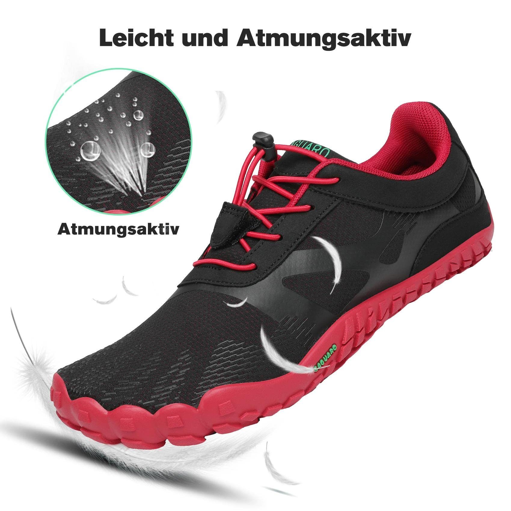SAGUARO Sport Sommer Barfußschuh (5mm Sohlenstärke, Nullabsatz, bequem, leicht, atmungsaktiv, rutschfest) Minimalschuhe Laufschuhe Sport-Schuhe Jogging Sneaker Trail-Running