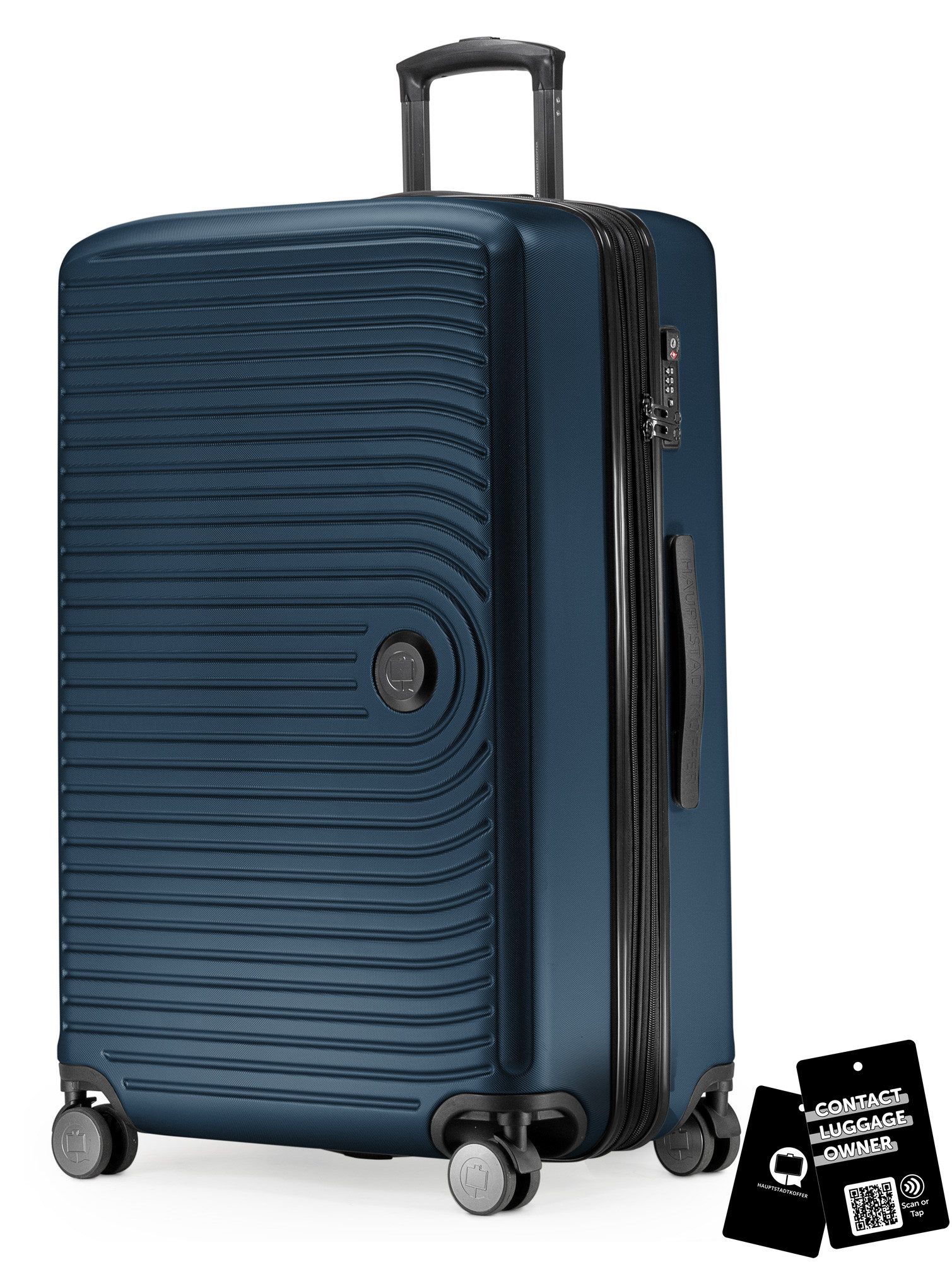 Hauptstadtkoffer Trolley Mitte, 4 Rollen, Großer Koffer + digitaler Gepäckanhänger, TSA, Doppelrollen