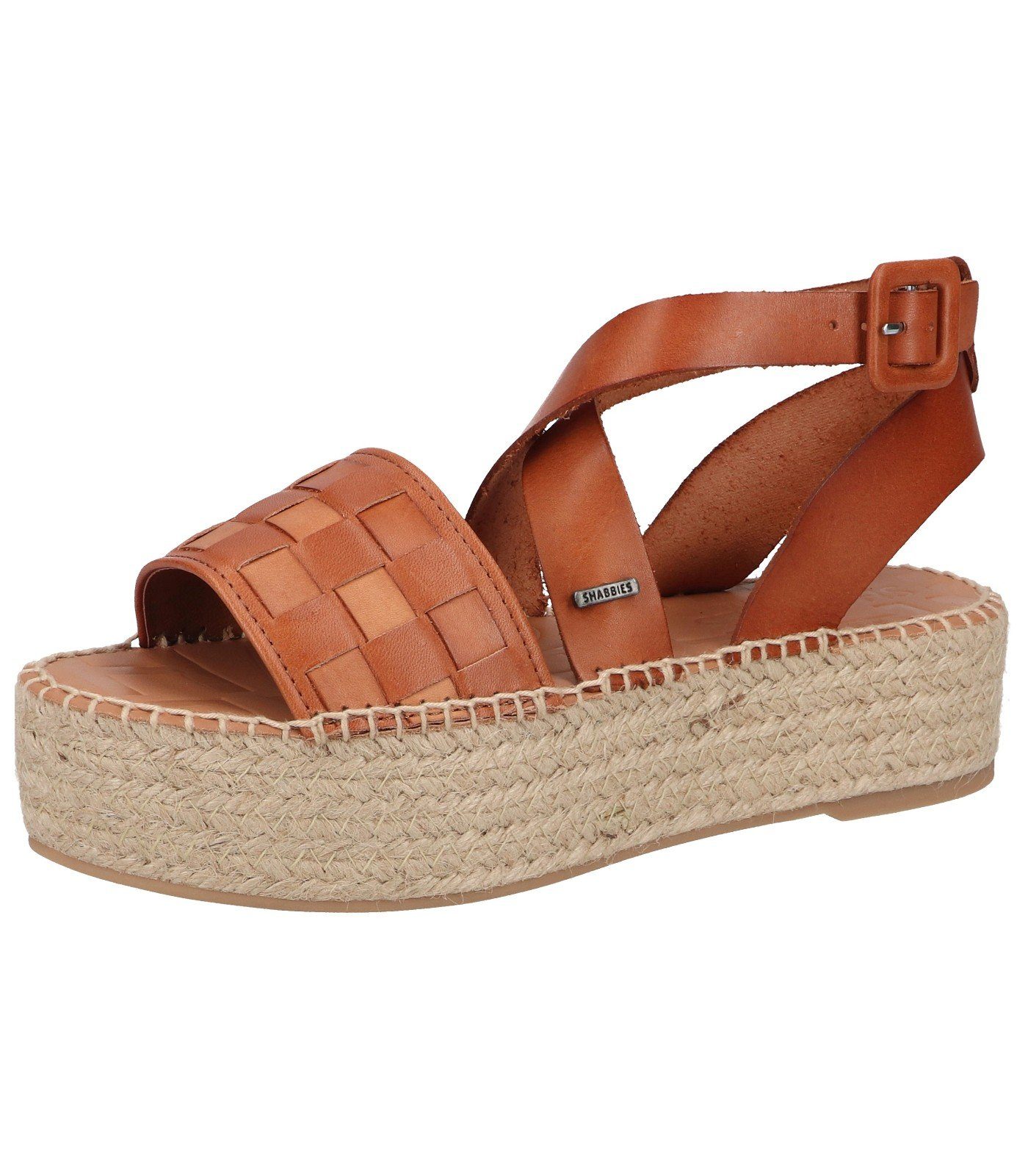 Shabbies Amsterdam Sandalen Leder Plateausandaletten