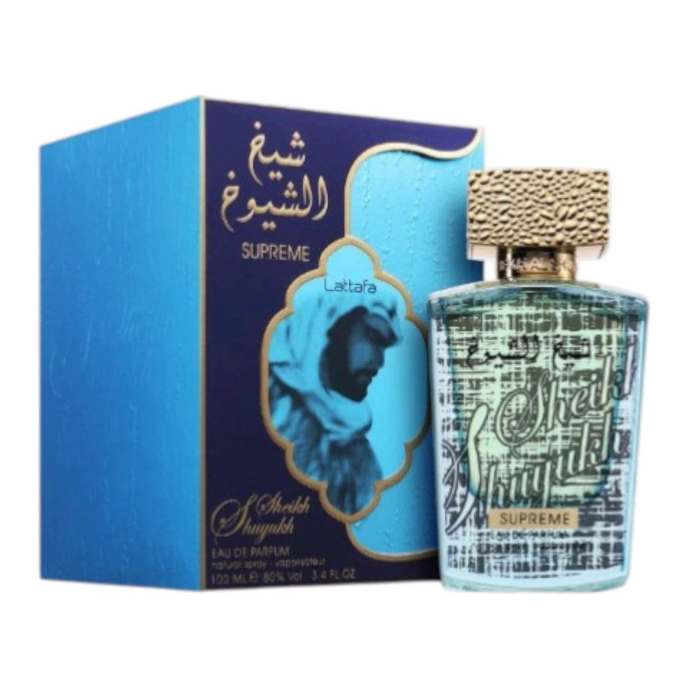 Lattafa Duft-Set Sheikh Al Shuyukh Supreme EDP + Parfümzerstäuber (leer) Set