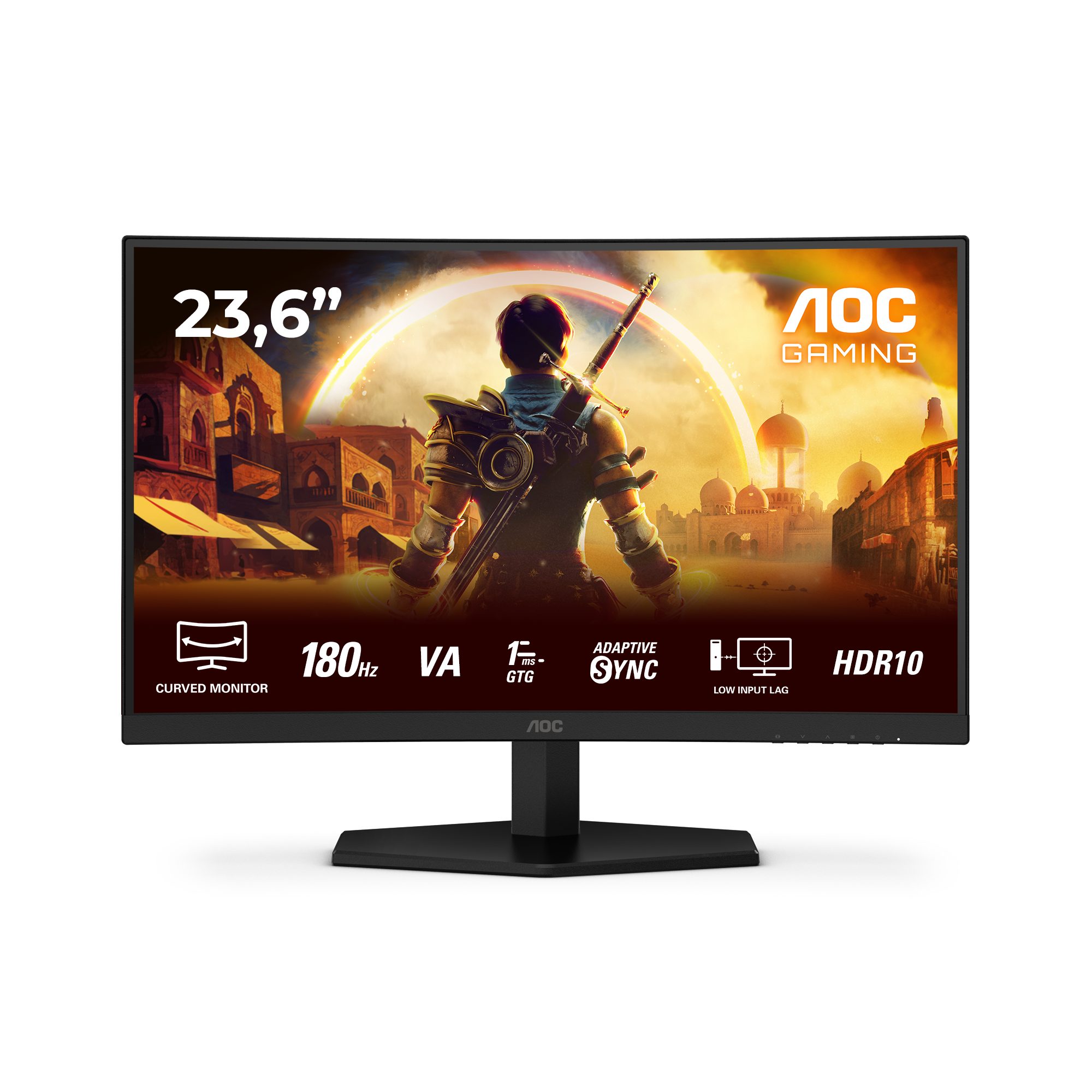 AOC C24G42E Gaming-Monitor (59,9 cm/23,6 ", 1920 x 1080 px, FHD, 0,5 ms Reaktionszeit, 180 Hz, VA LED, neigbar, 2x 2W Lautsprecher, Flicker-Free, Low Blue Light)