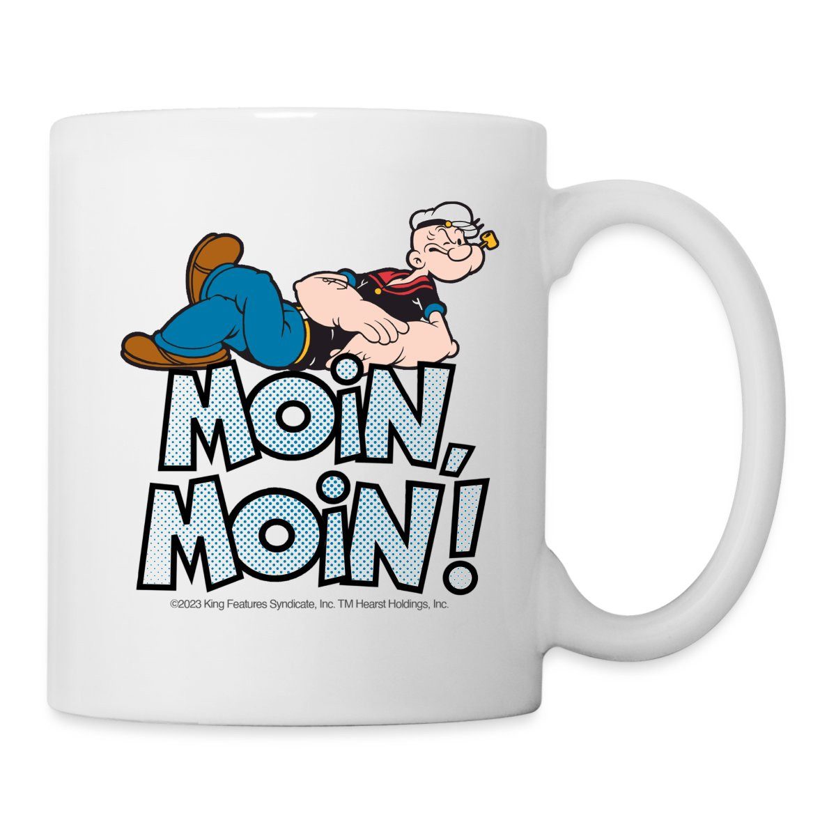Spreadshirt Tasse Popeye Moin, Moin Tasse, Keramik