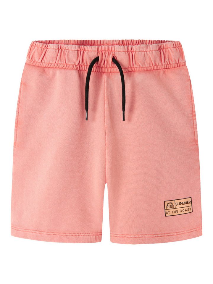 Name It Sweatshorts NKMFANDEL SWEAT SHORTS UNB NOOS Baumwolle, elastisches und verstellbares Bündchen, mit Aufdruck