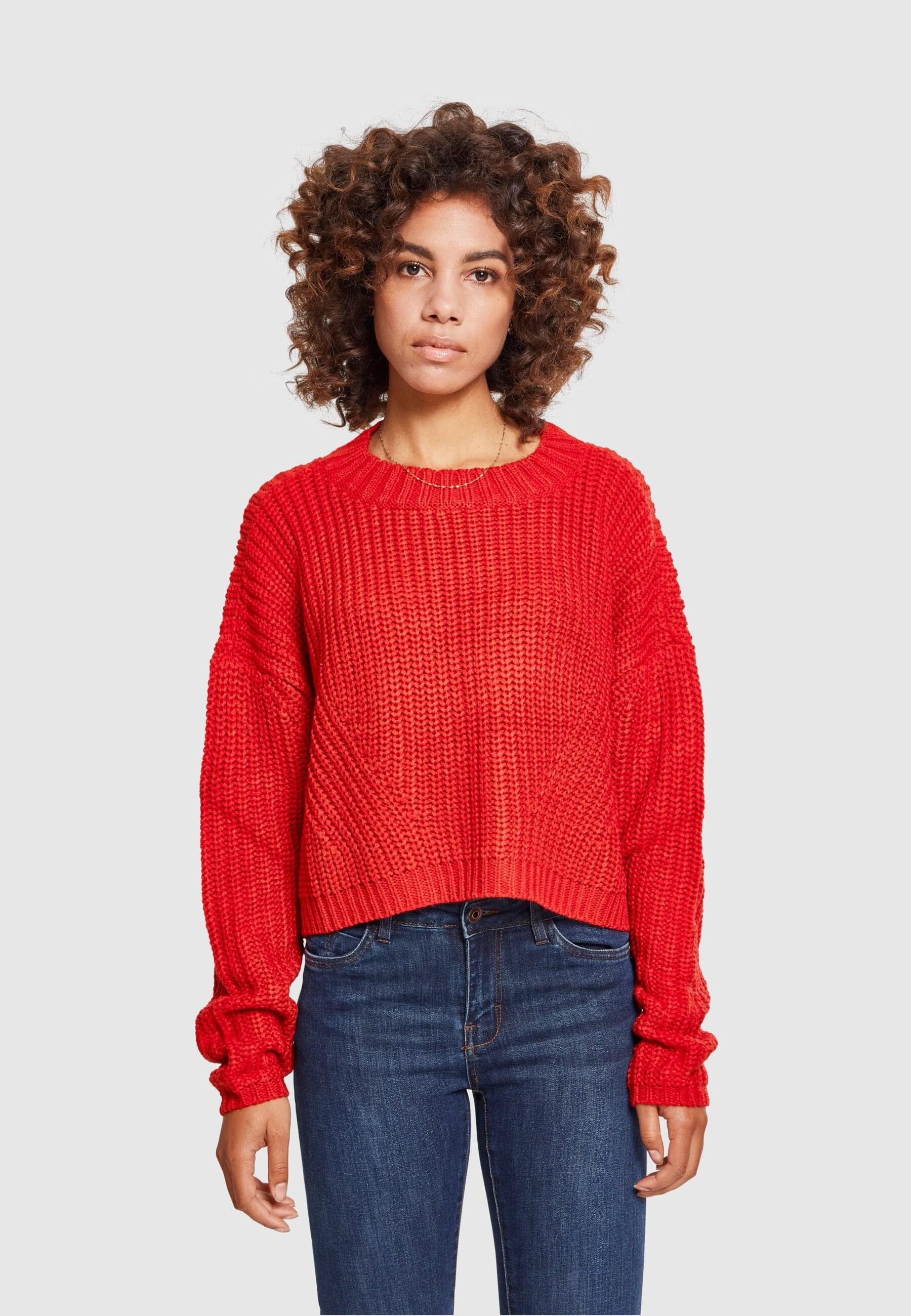 URBAN Wide (1-tlg) Damen Sweater Kapuzenpullover CLASSICS Ladies firered/ Oversize