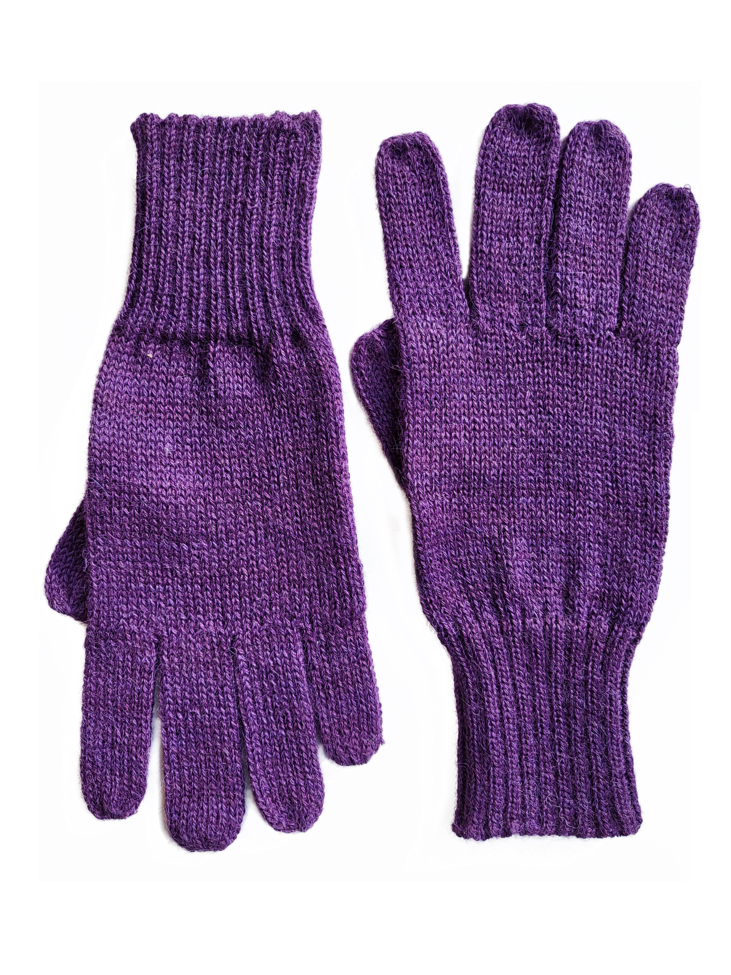 Posh Gear Strickhandschuhe Guantino Alpaka Fingerhandschuhe 100% Alpakawolle lila aus