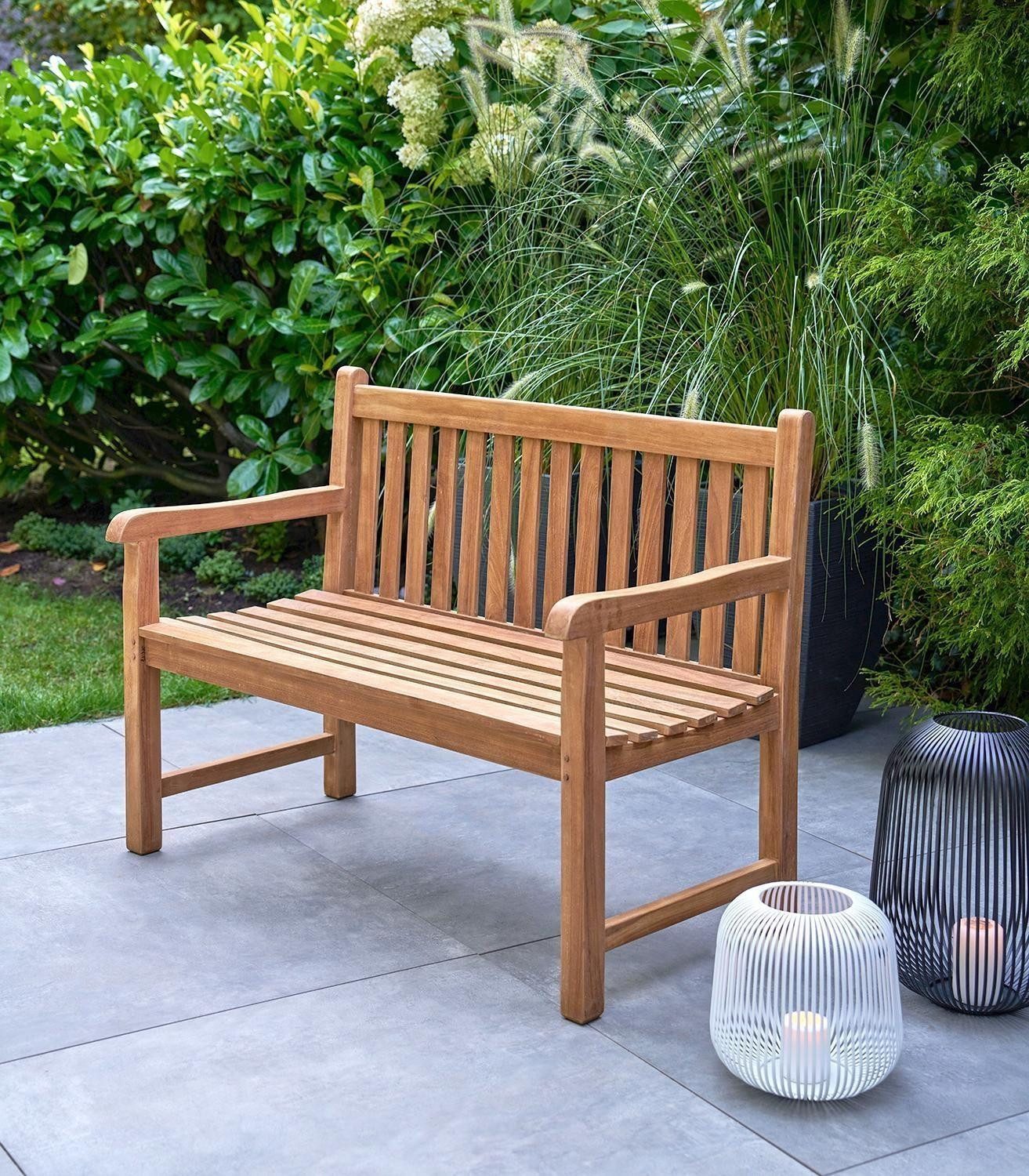 Outdoor Gartenbank KAMPEN, 2-Sitzer, Braun, Teakholz günstig online kaufen