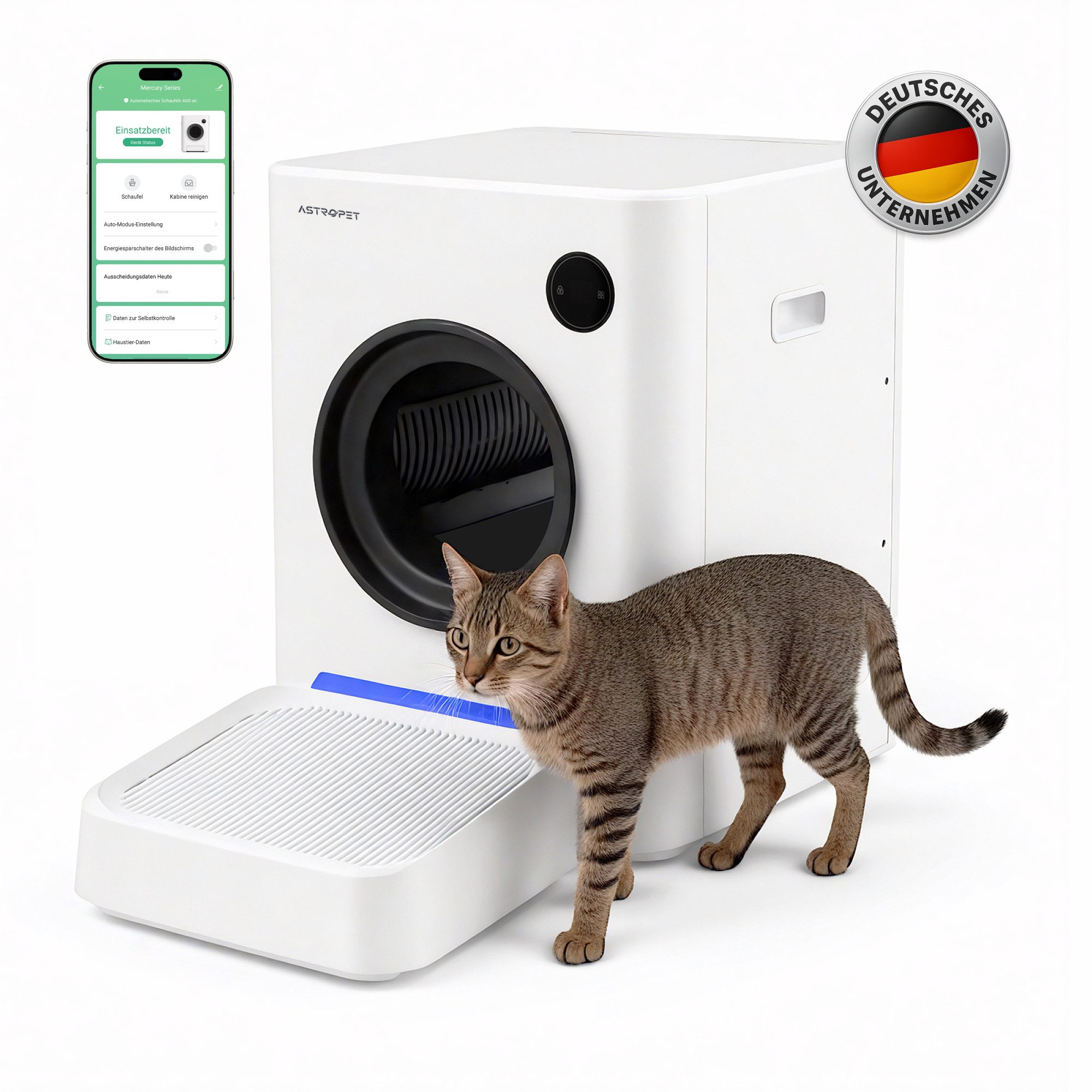 Katzentoilette Smartes Selbstreinigendes Katzenklo Mercury + Smart App Steuerung