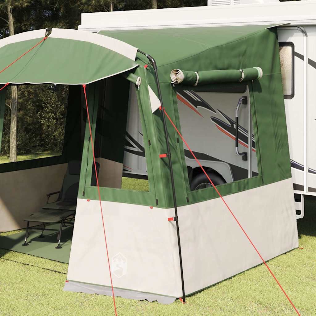 vidaXL Vorzelt Heckzelte für Wohnwagen Rechtwinklig Grün 352 x 250 x 240 cm, (1 tlg)