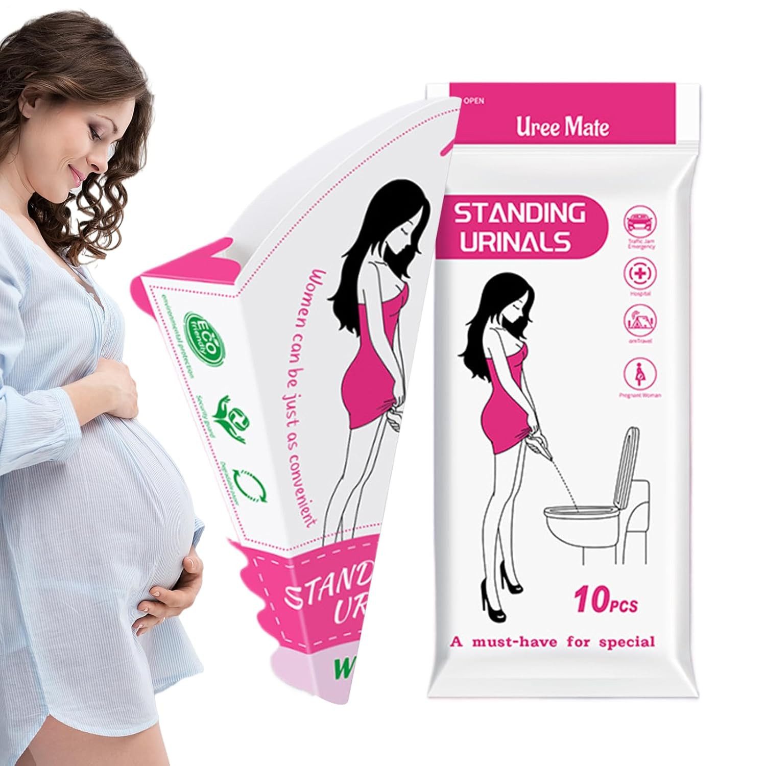 FELIXLEO Urinal 10 Stück Urintrichter Frauen Einweg Faltbar Damen Urinal Camping