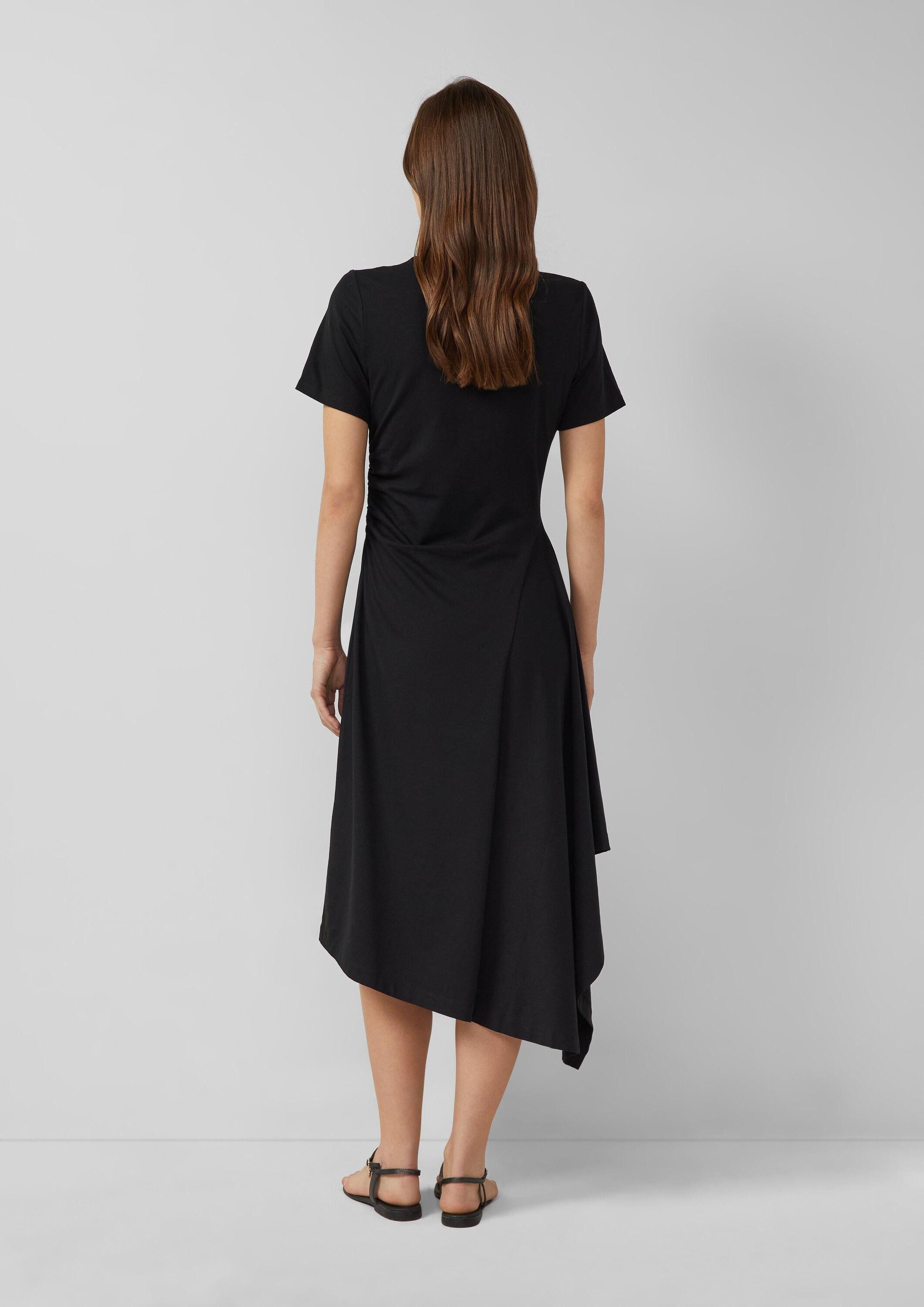 s.Oliver Midikleid Kleid Asymmetrisches Jerseykleid mit Raffung