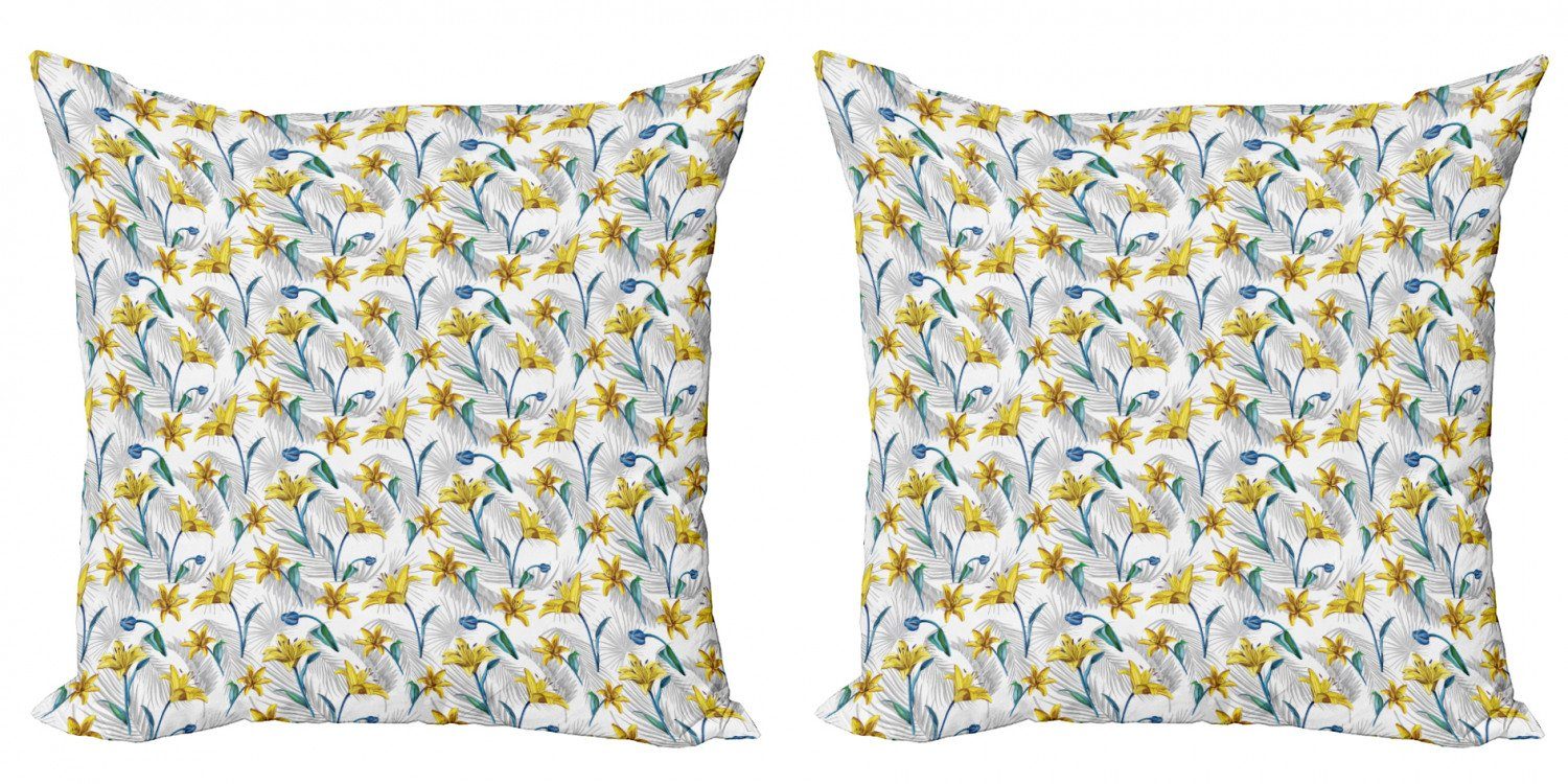 Kissenbezüge Modern Accent Doppelseitiger Digitaldruck, Abakuhaus (2 Stück), Blumen Lily Blossom Blumen