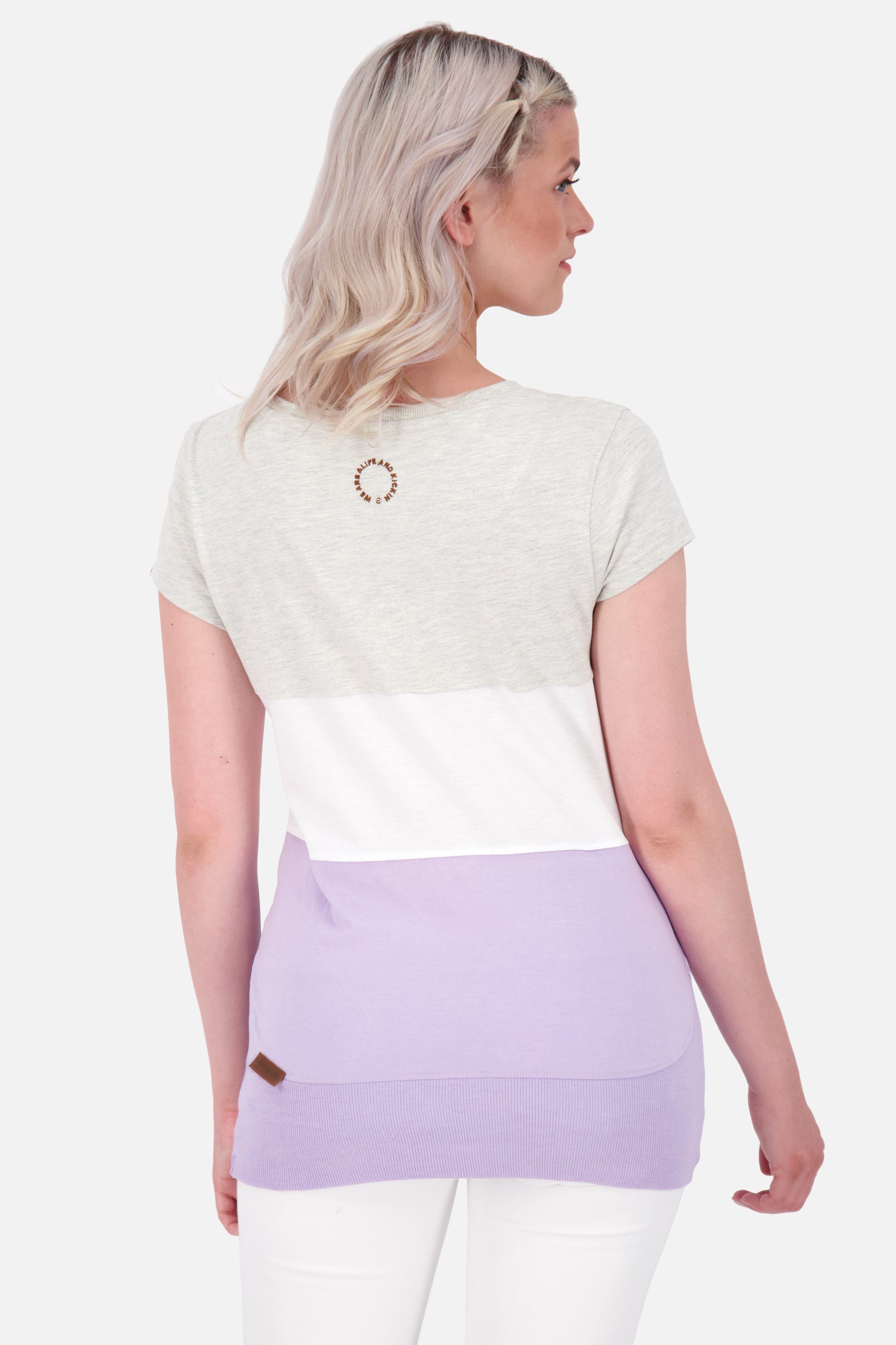 Alife & Kickin Rundhalsshirt CoriAK Shirt Kurzarmshirt, A digital Shirt Damen lavender melange