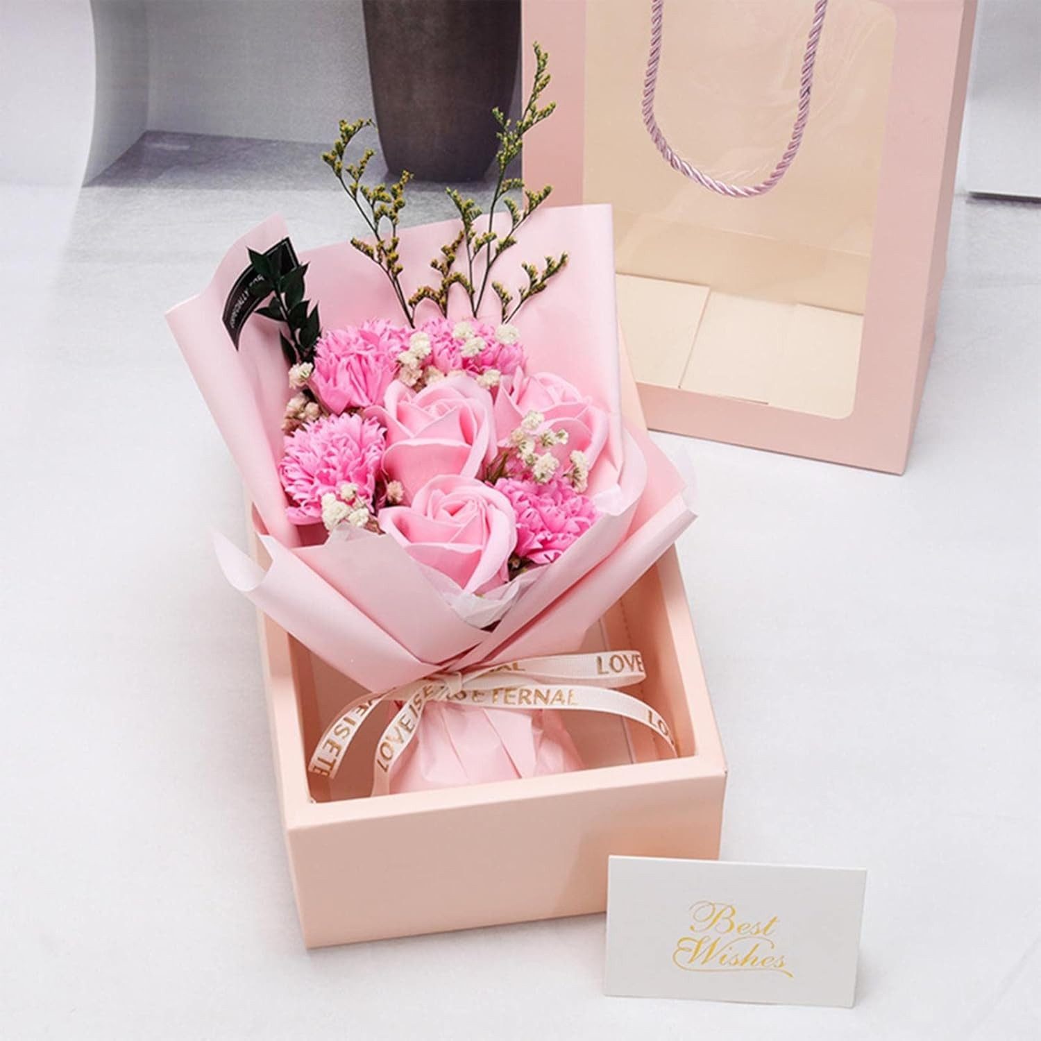 Kunstblume Künstliche Blumen Rosen Geschenkboxen für Hochzeit Muttertag, MOPUEA, Liebevolles Geschenk für besondere Momente
