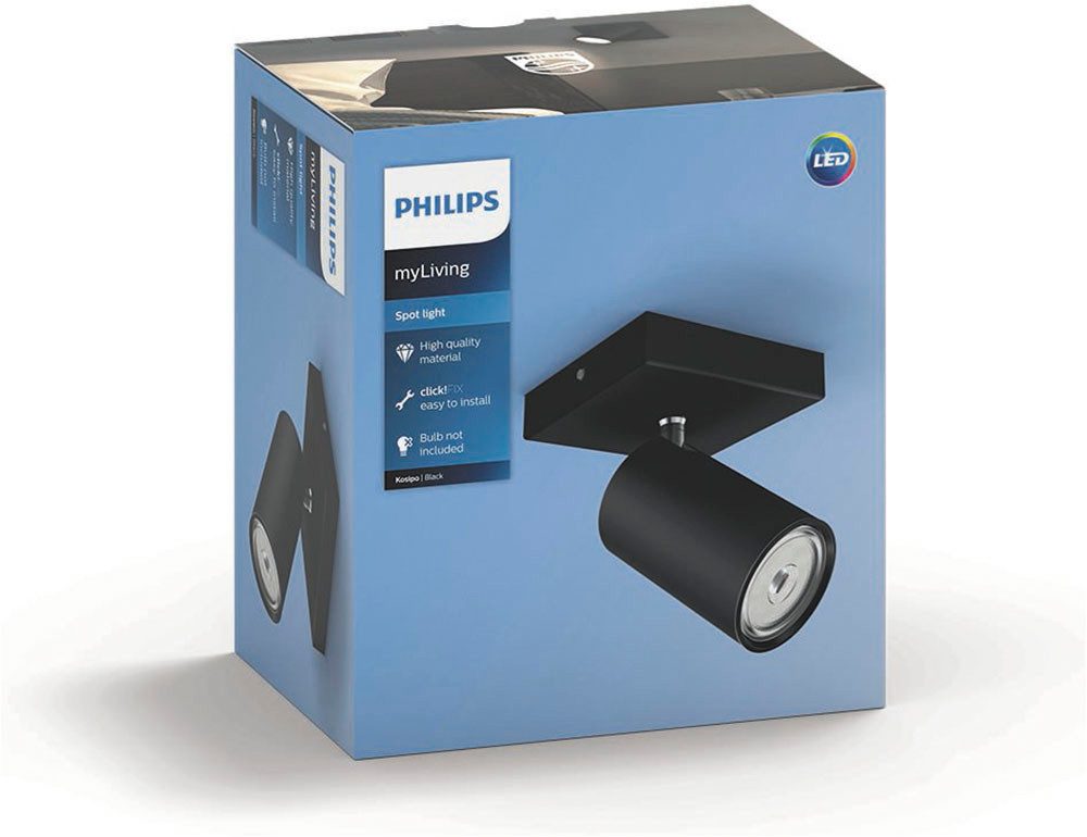 Philips Deckenspot myLiving Kosipo 1flg., 1x5,5W, Schwarz, ohne Leuchtmittel