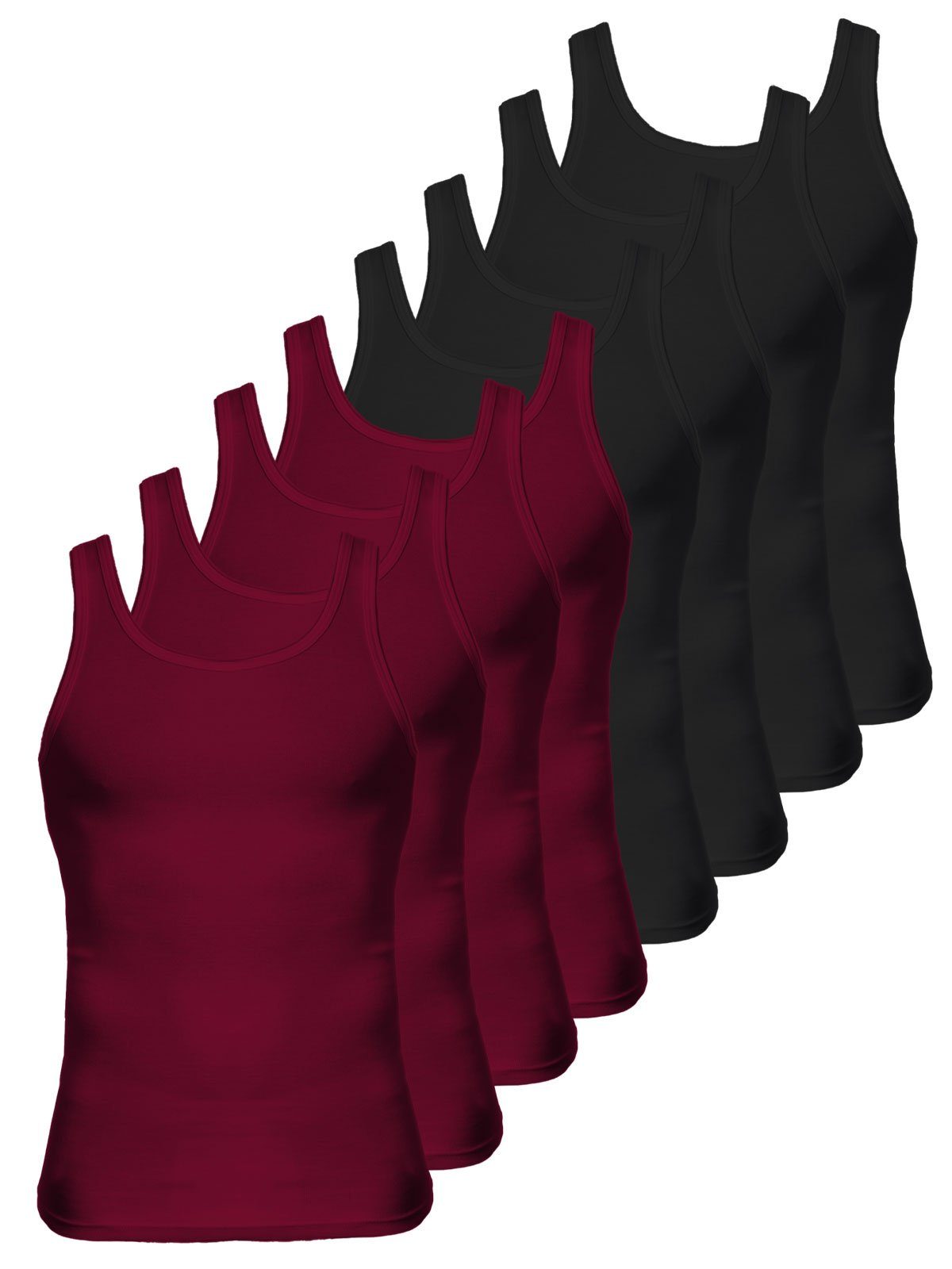 KUMPF Achselhemd 8er Sparpack Herren Unterhemd Bio Cotton (Spar-Set, 8-St) - schwarz rubin