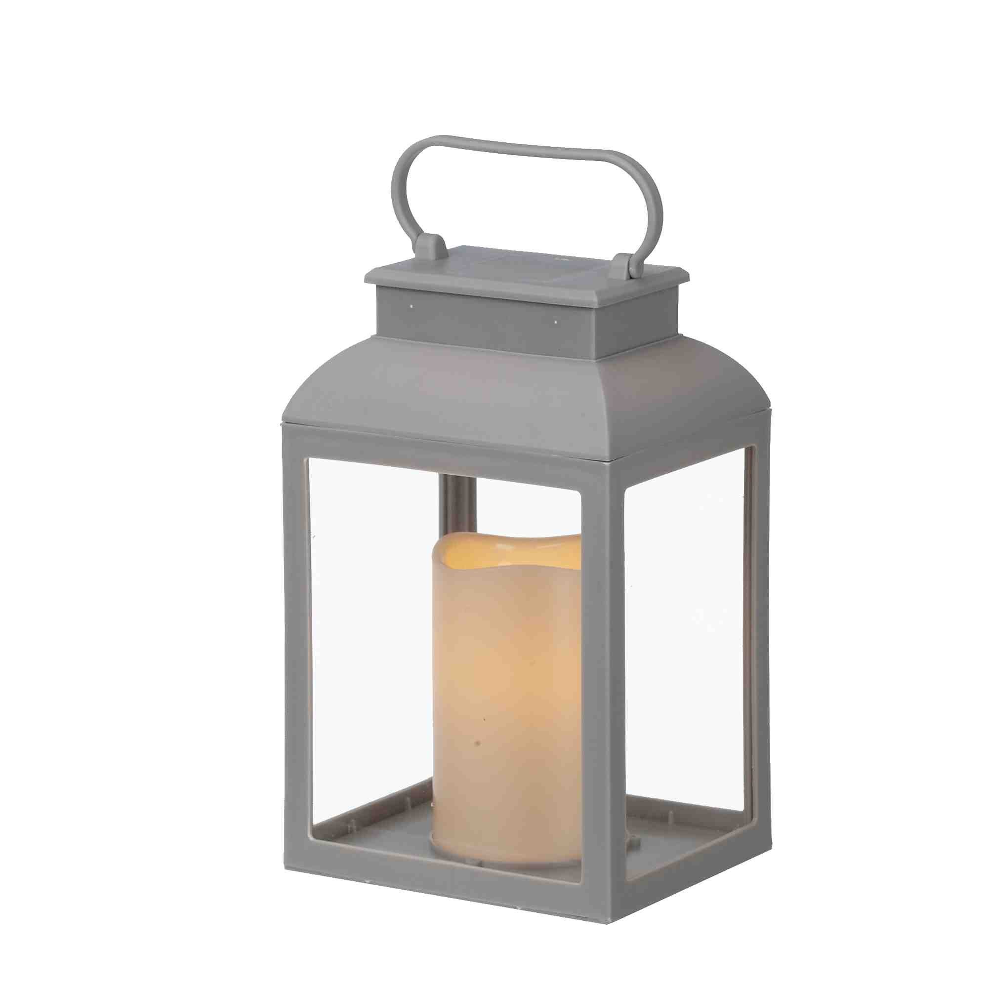 B&S LED Laterne Kunststoff Windlicht Laterne mit LED Kerze - 24 cm Timer Gr günstig online kaufen