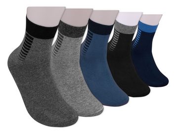 Die Sockenbude Kurzsocken JEANS - Herren Kurzsocken (Bund, 5-Paar, grau blau) mit Komfortbund ohne Gummi