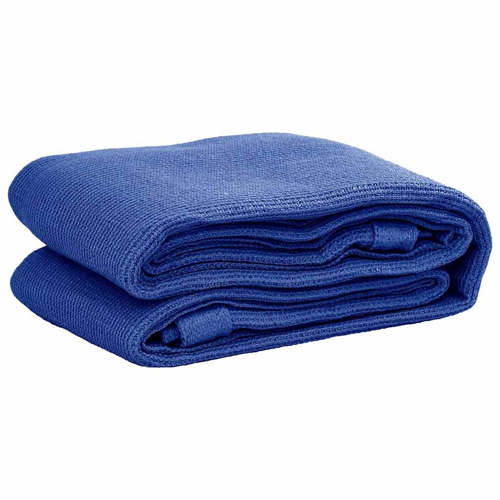 furnicato Outdoorteppich Blauer Zeltteppich 250 x 450 cm aus hochdichtem Polyethylen, Höhe: 1 mm, Wetterbeständige Bodenmatte mit Ösen und atmungsaktiver Oberfläche