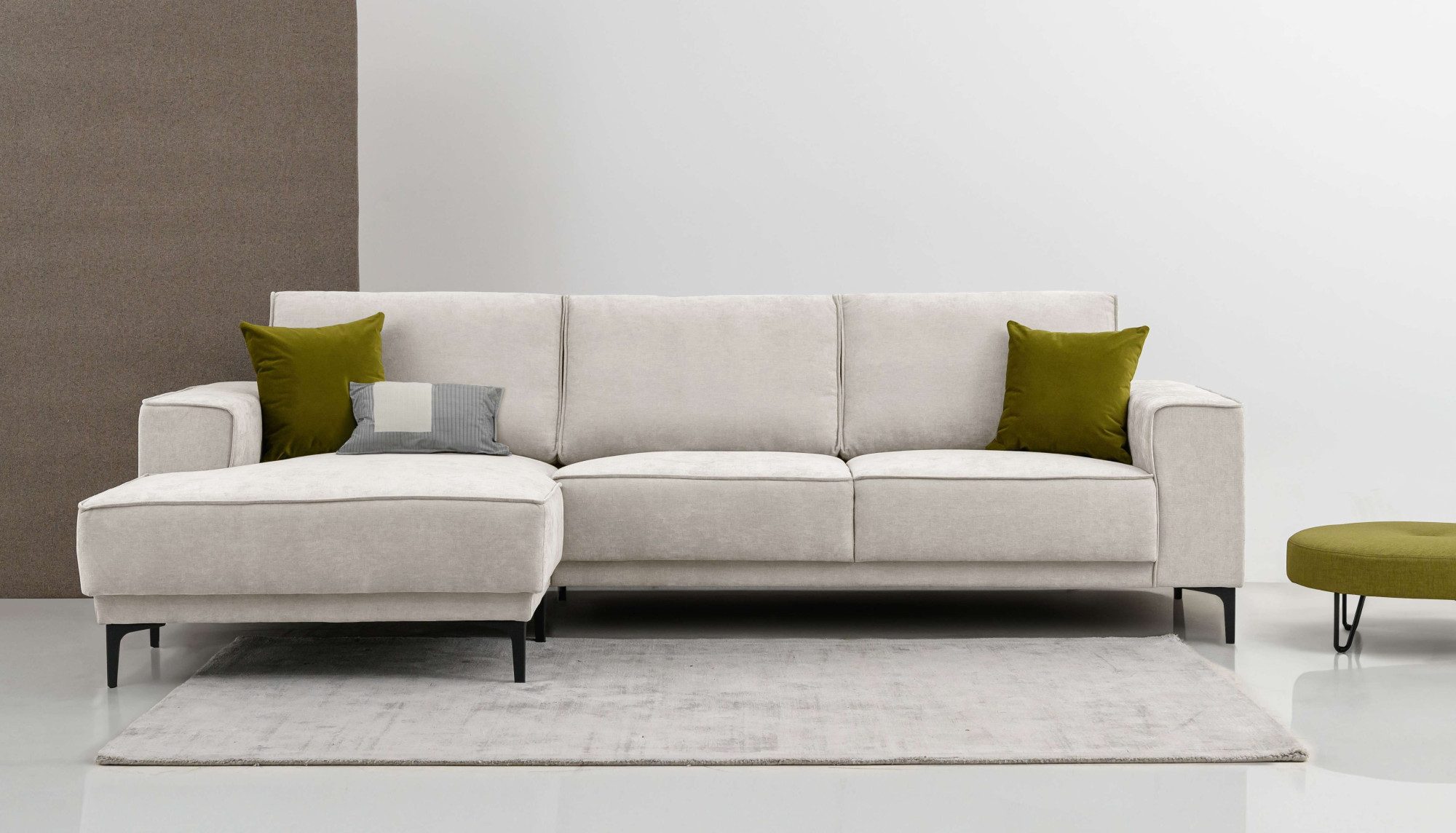 OTTO home Ecksofa "Polsterecke Oland, Struktur, Flachgewebe, Luxus-Microfas günstig online kaufen