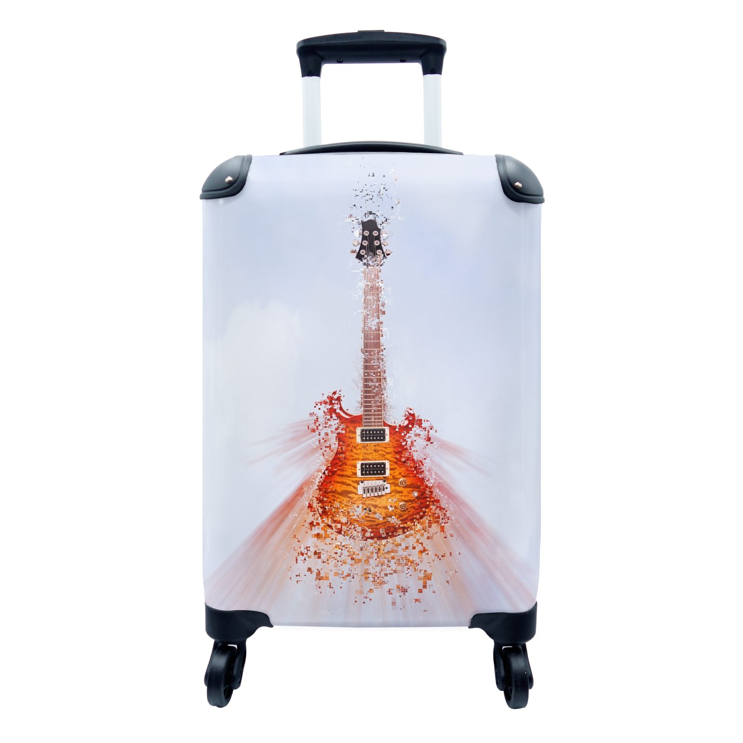 MuchoWow Handgepäckkoffer Eine E-Gitarre in der Luft, 4 Rollen, Reisetasche mit rollen, Handgepäck für Ferien, Trolley, Reisekoffer