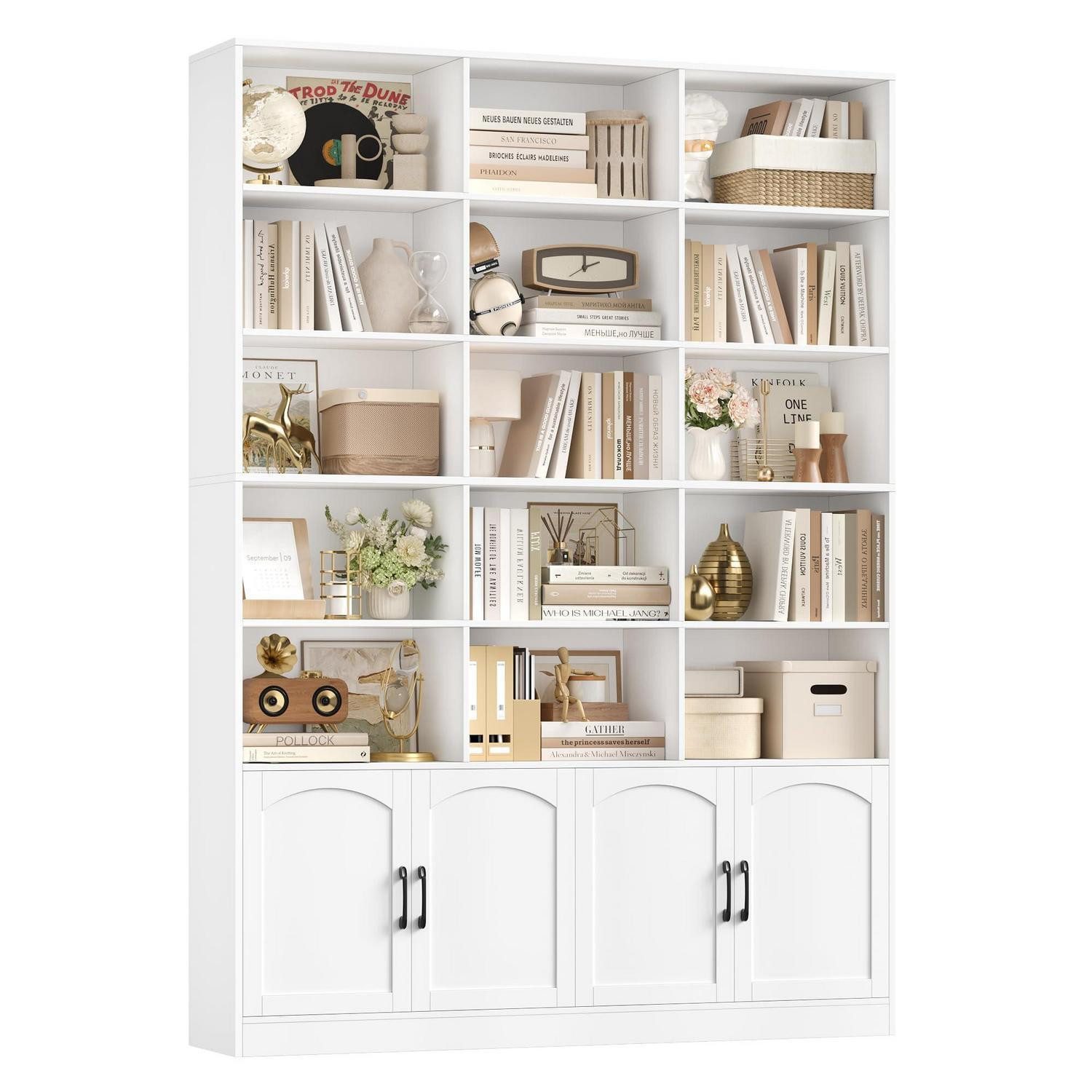 LuxusKollektion Bücherregal Bücherregal mit Türen 209cm weiß