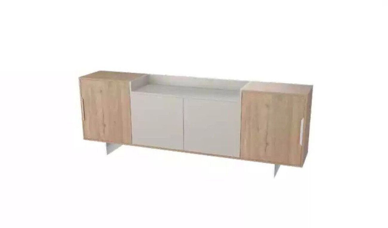Xlmoebel Büromöbel-Set Eckarbeitsplatz aus Holz mit modernem Design für das Büro, (2-tlg., Schreibtisch / Sideboard), Hergestellt in Europa