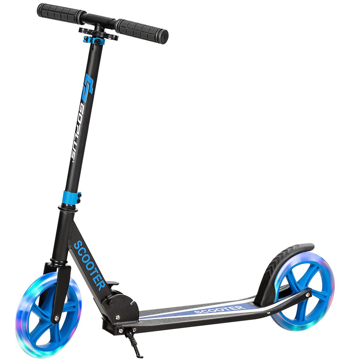 COSTWAY Cityroller Tretroller, mit 2 LED Rädern, klappbar