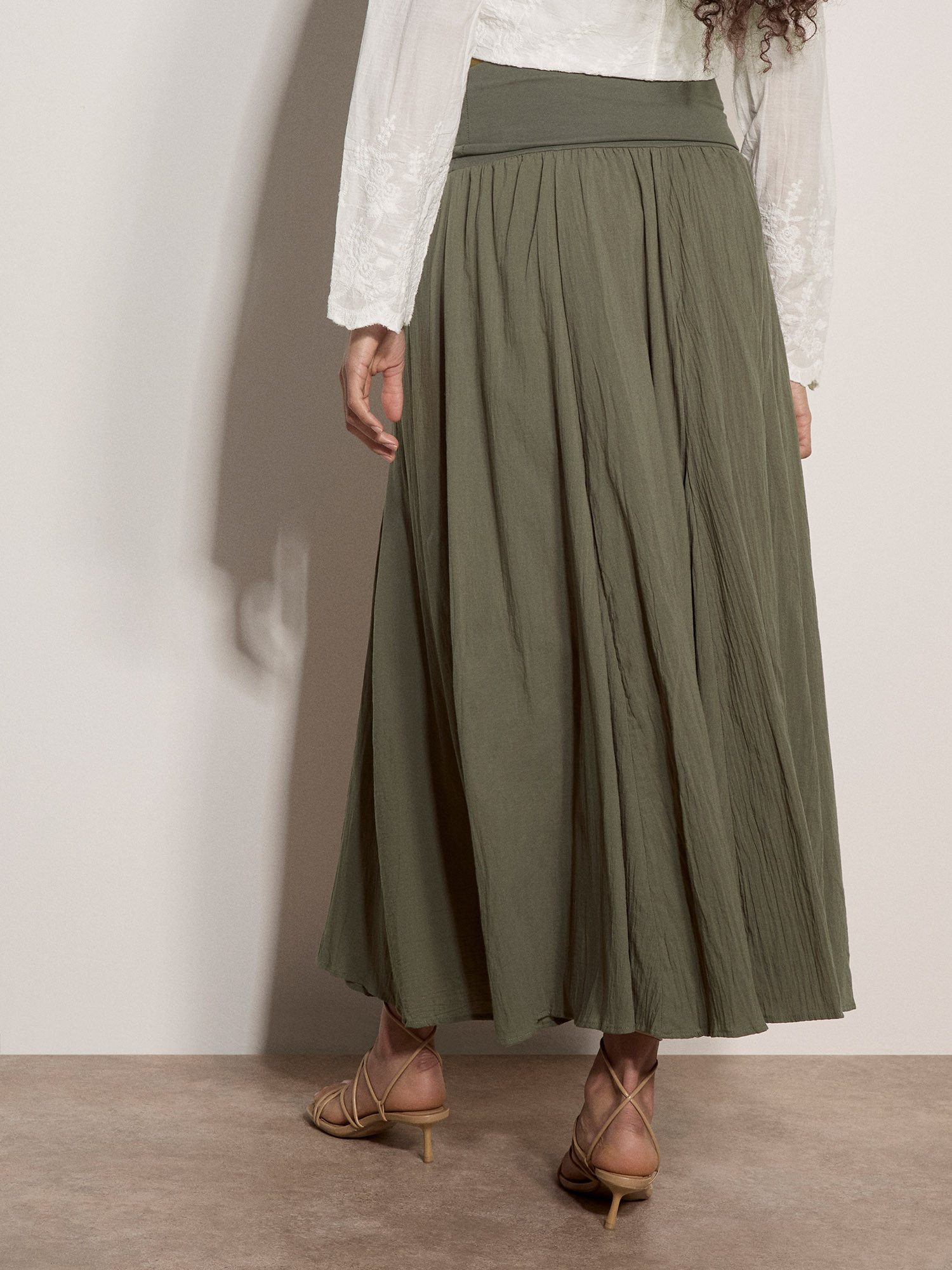 Apricot Maxirock Jersey-Bund Baumwollrock in Midi-Länge Elastischer Bund