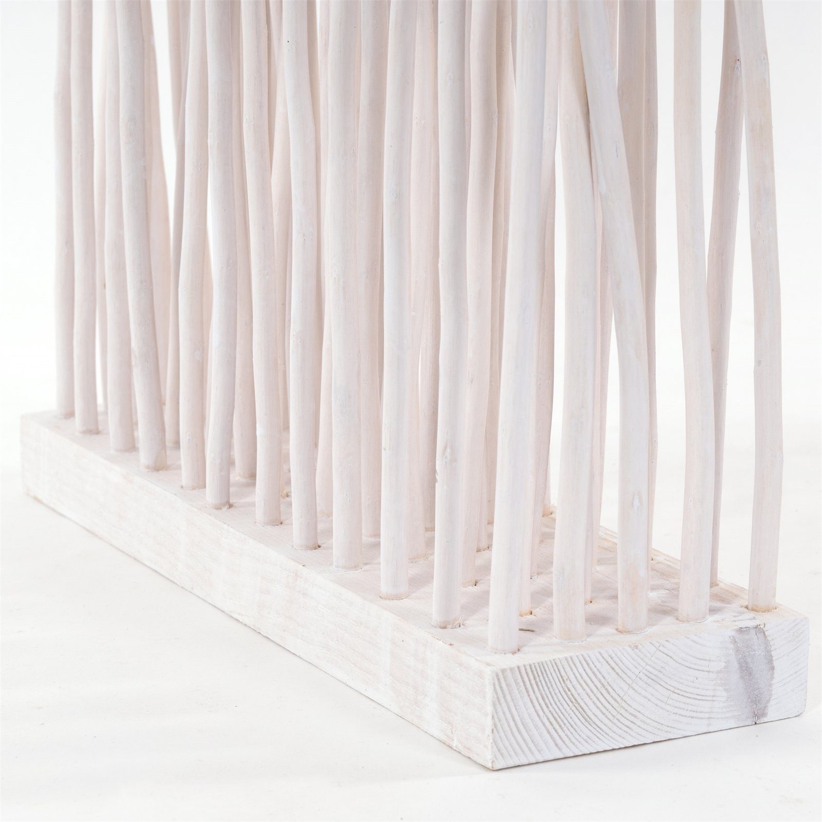 RAUMTEILER Weidenholz, weiß Trennwand DESIGN Paravent, 170x40cm DELIGHTS "WAVE", Paravent (HxB),