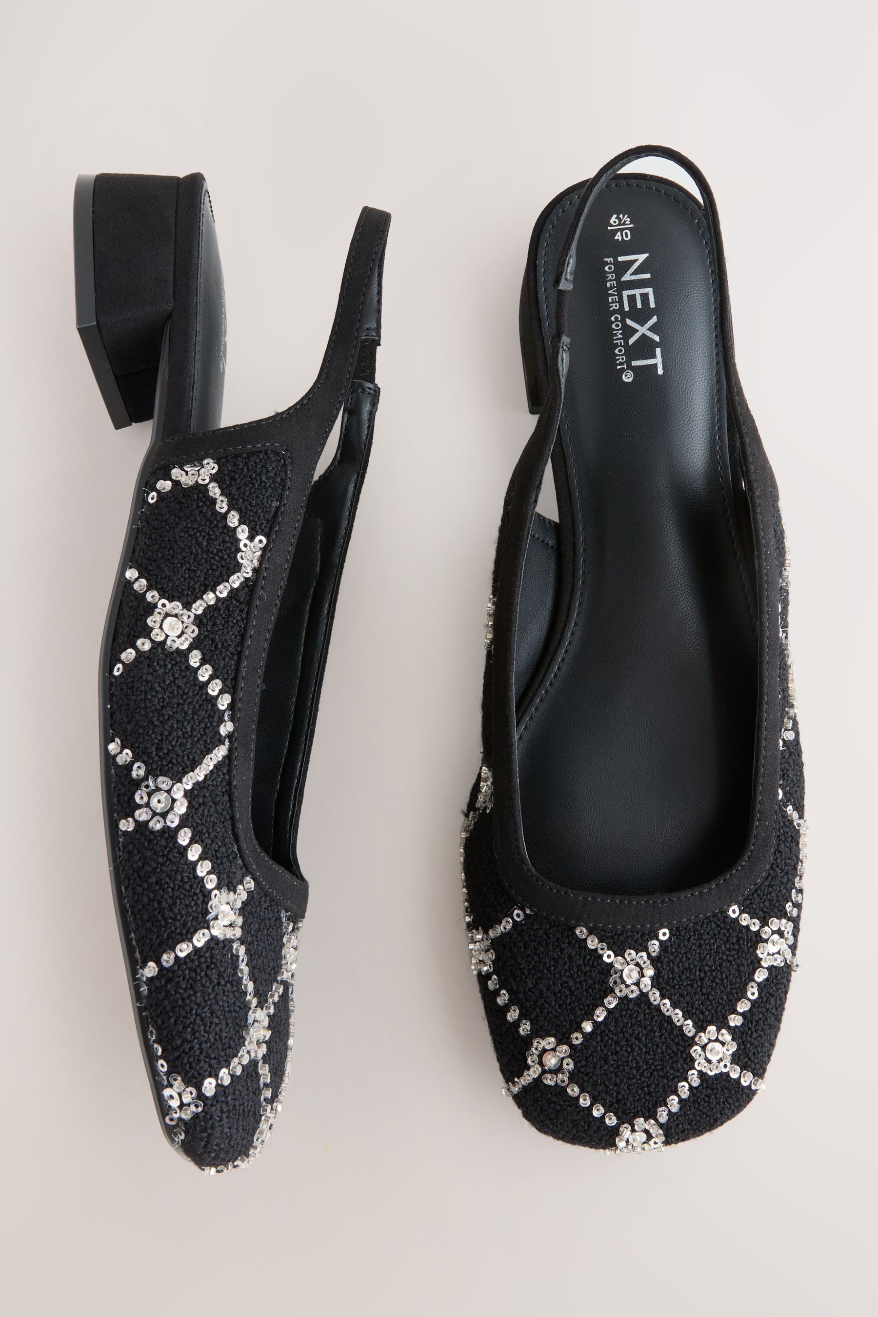 Next Forever Comfort® Slingback-Schuhe aus Tweed Slingsandale (1-tlg)