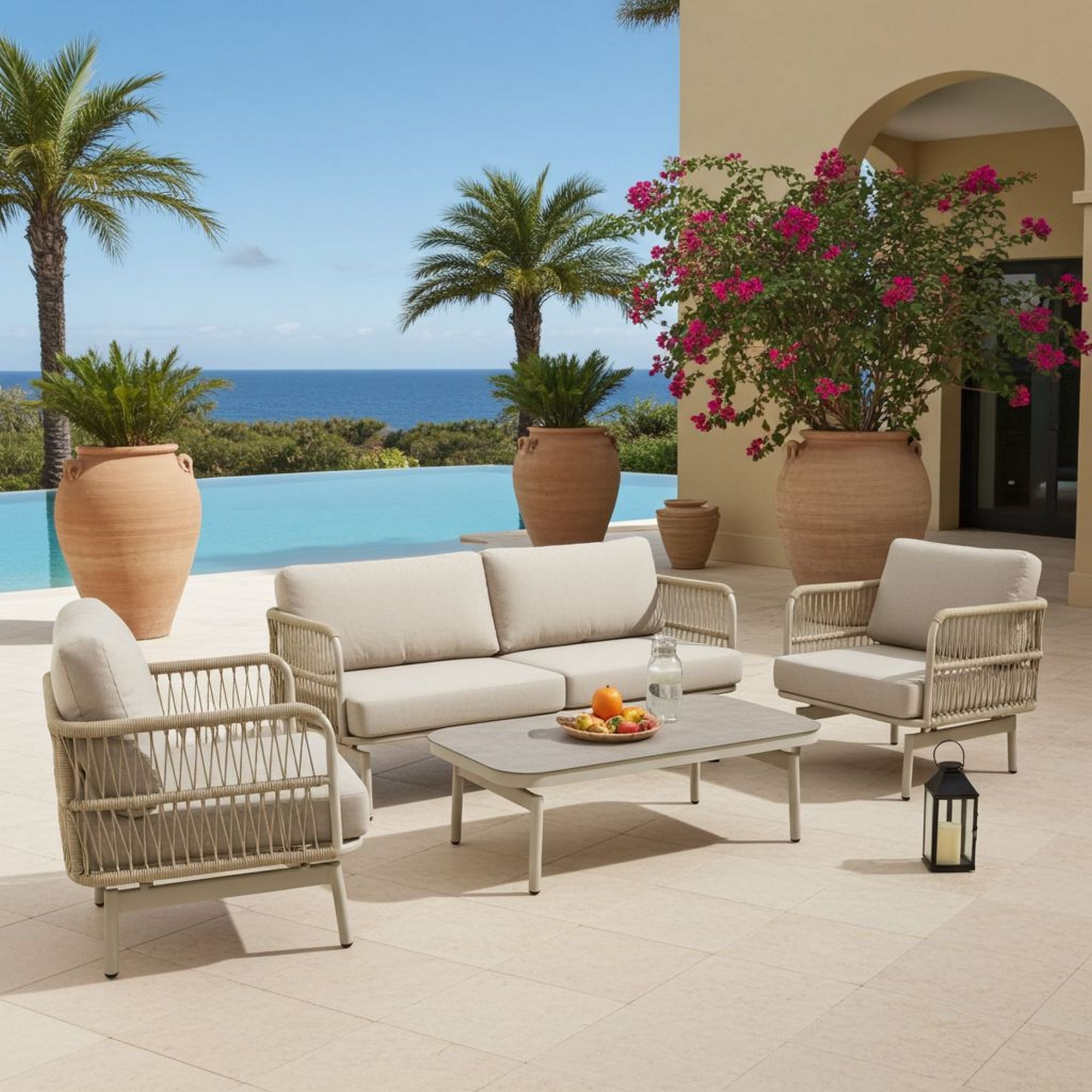 Lesli Living Gartenlounge-Set Lesli Living Lounge-Set AKIRO beige