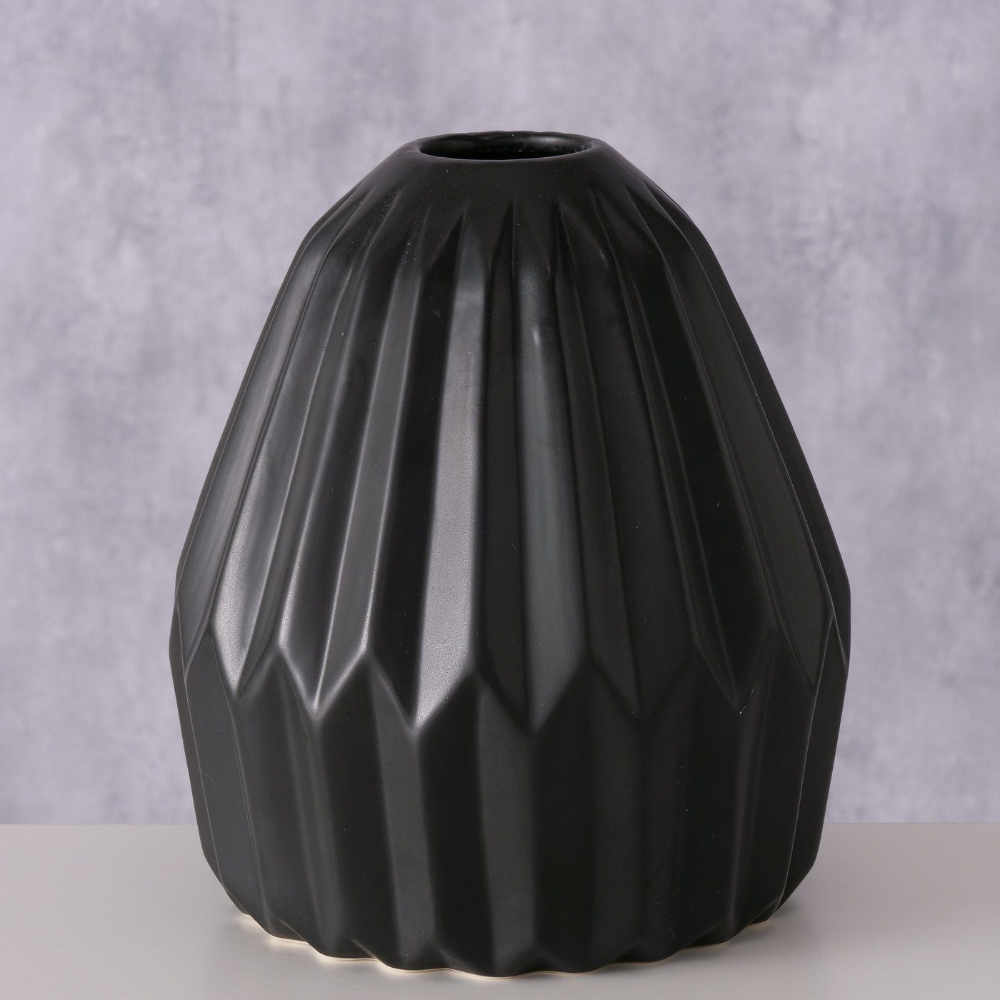 BOLTZE Dekovase "Sian" aus schwarz, in Vase Blumenvase Keramik