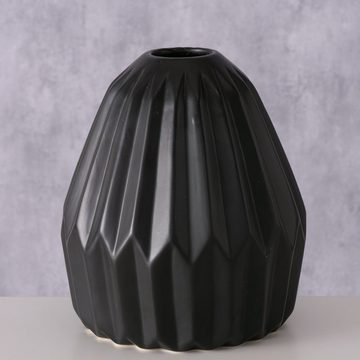 BOLTZE Dekovase "Sian" aus Keramik in schwarz, Vase Blumenvase