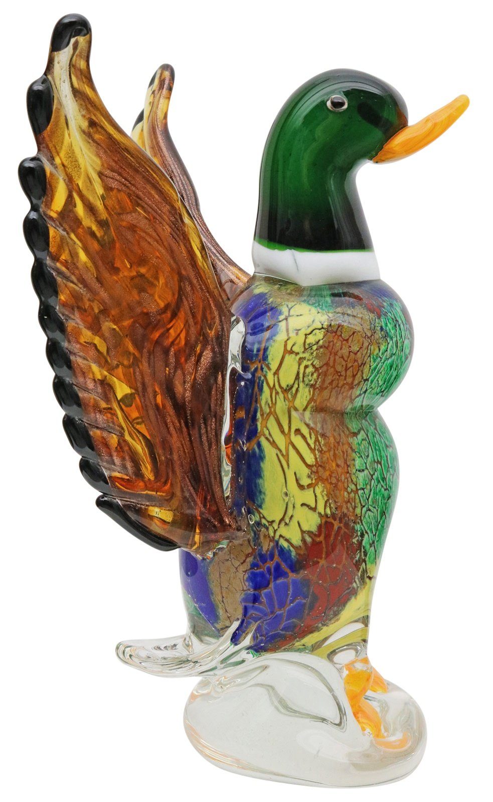 Aubaho Dekofigur Glasfigur Figur Skulptur Ente Vogel Glas Glasskulptur Murano Antik-Sti