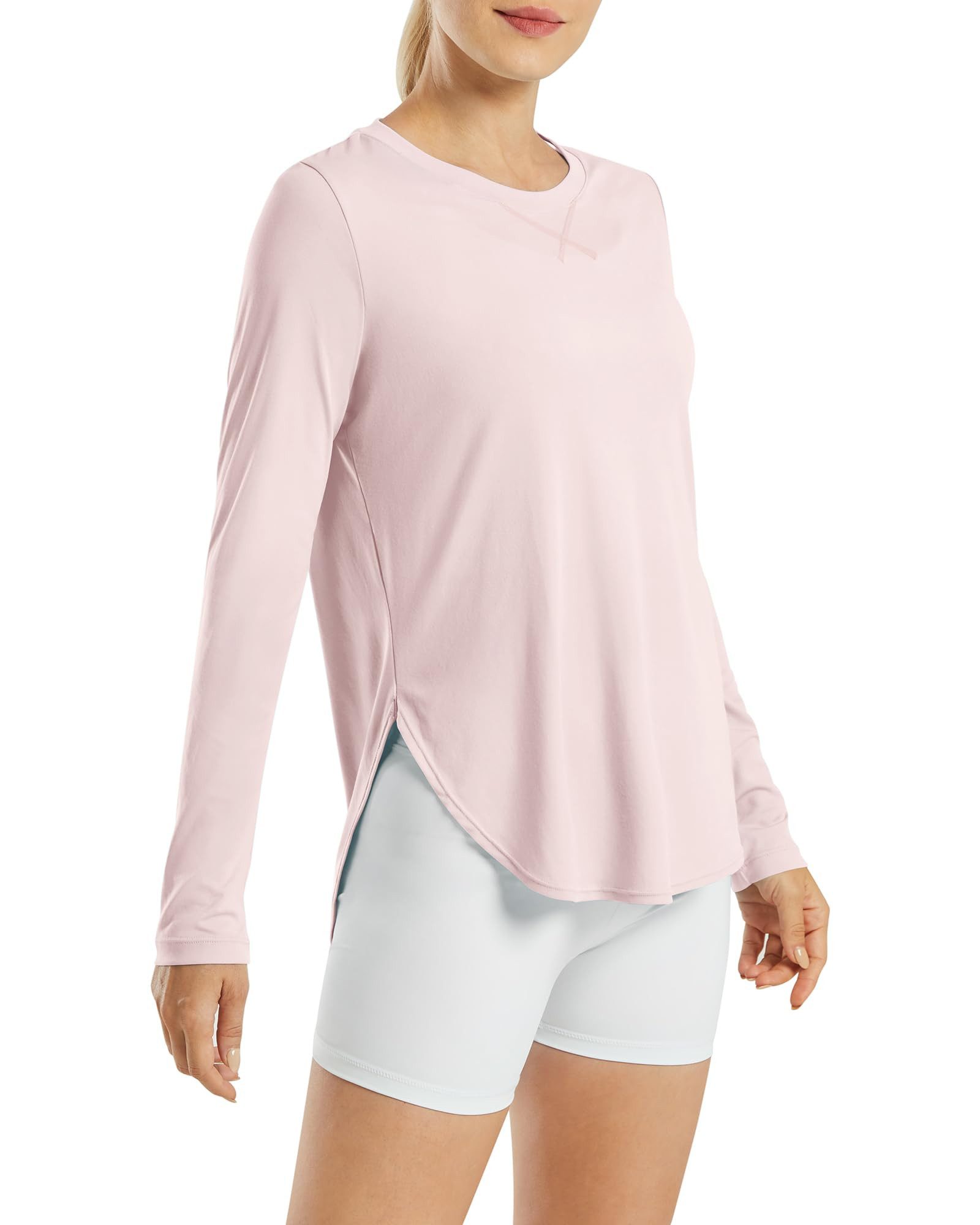 G4Free Langarmshirt Damen Langarmshirt UPF 50+ Atmungsaktiv Trainingsshirt UPF 50+ UV-Schutz,Schnelltrocknend,Atmungsaktiv, Hohe Seitenschlitze
