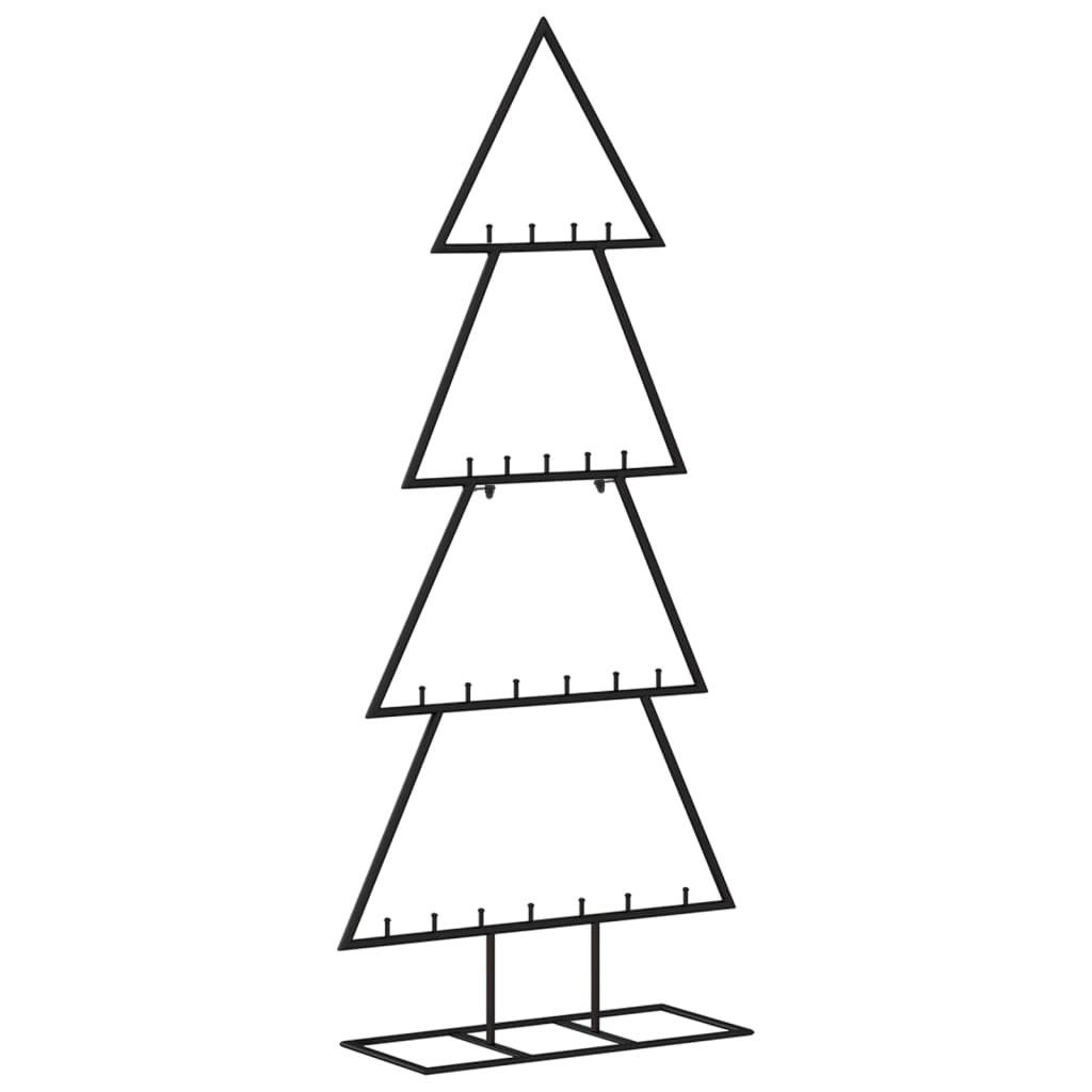 Künstlicher Weihnachtsbaum 125 cm Metall-Weihnachtsbaum für Dekorationen Schwarz 125 cm