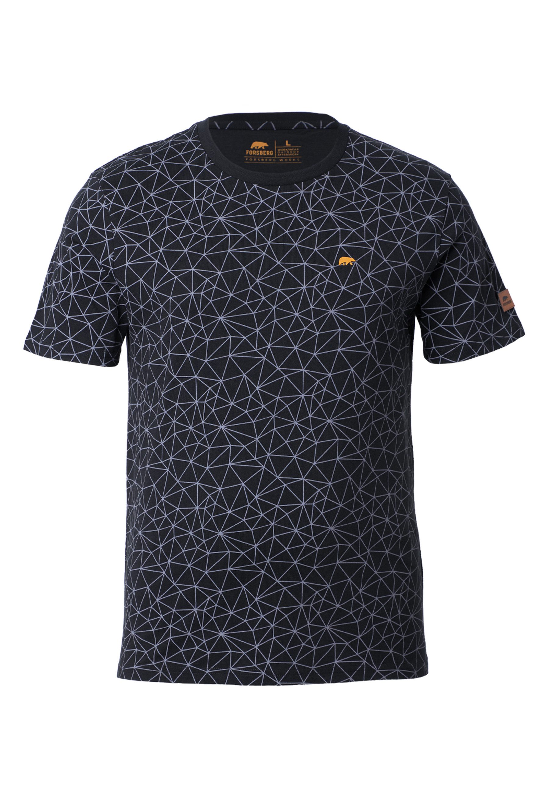 FORSBERG T-Shirt mit Polygonmuster günstig online kaufen