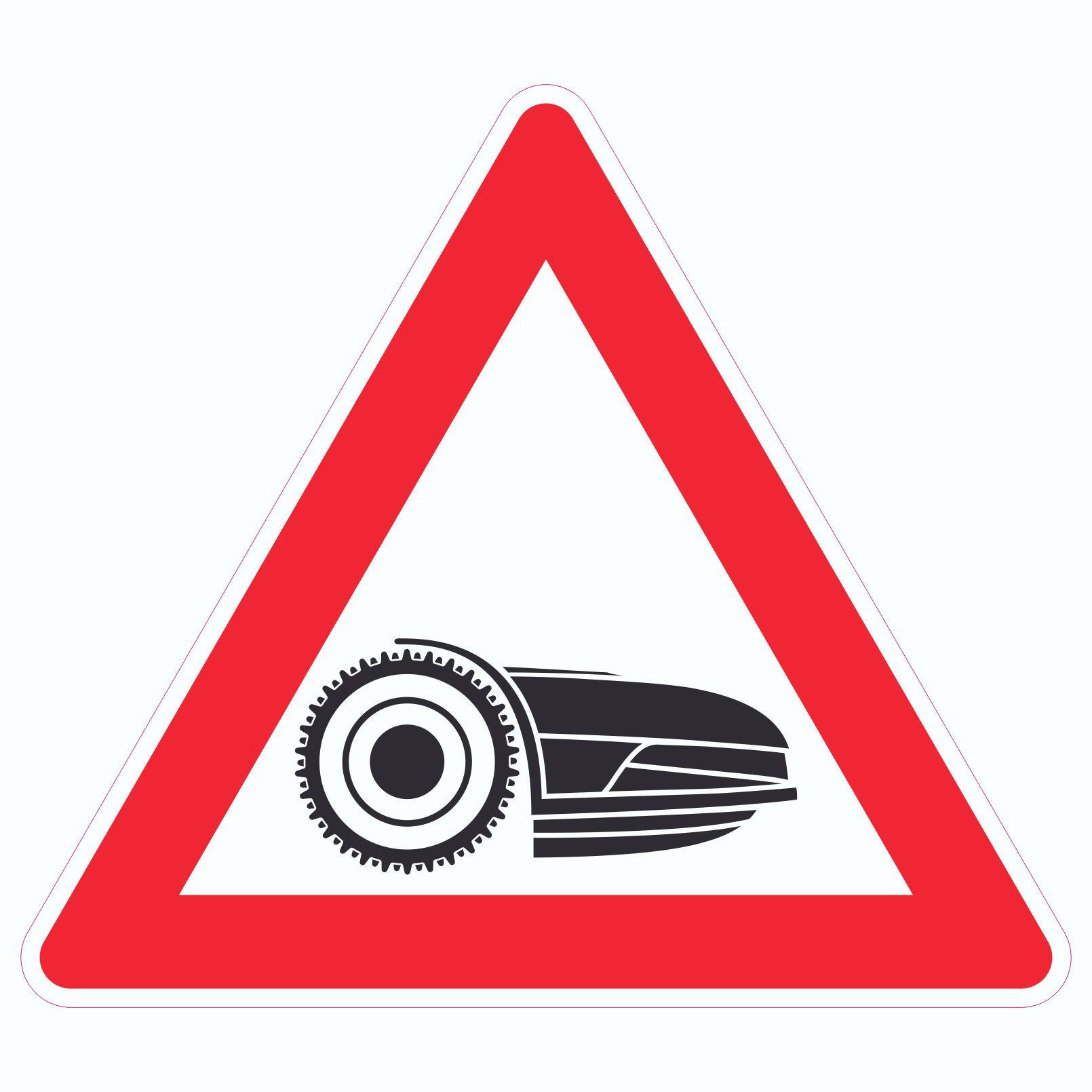 HB-Druck Aufkleber Aufkleber Dreieck Achtung Mähroboter Symbol Aufkleber Dreieck D30mm, wetterfest, UV-beständig, kratzfest