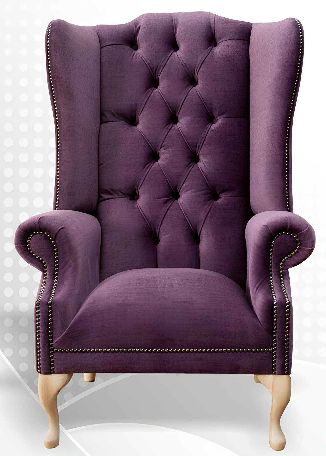 Xlmoebel Ohrensessel Einzel-Sofa mit Ohrenbacken im Chesterfield-Stil aus Stoff oder Leder (Sessel), Hergestellt in Europa