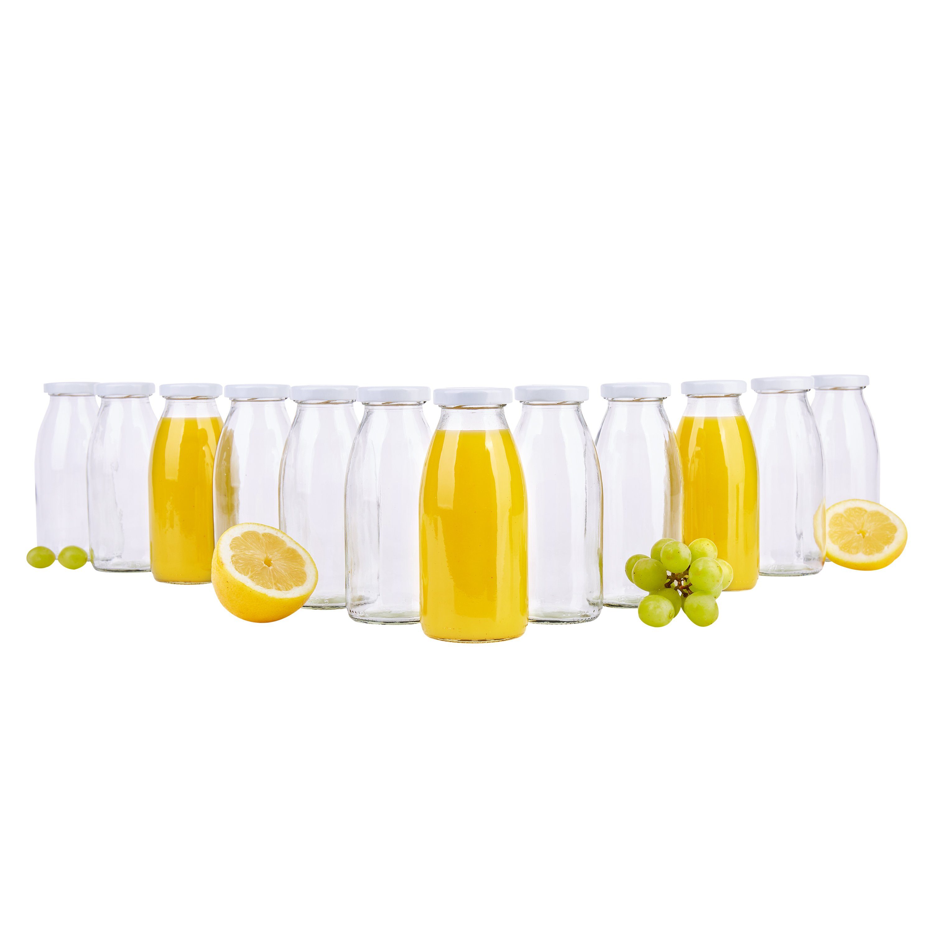 MamboCat Vorratsglas 12er Set Hansaflasche 250ml Deckel To 43 weiß, Glas